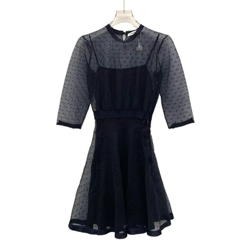 Dior Dior Deep Blue Silk Dress - Size XS 0089 Size XS / US 0-2 / IT 36-38 - 1 Thumbnail