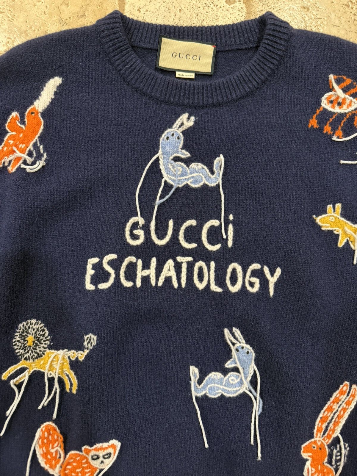 Gucci Gucci SS21 Navy Freya Hartas Edition 'Eschatology' Sweater Size US XXL / EU 58 / 5 - 5 Thumbnail