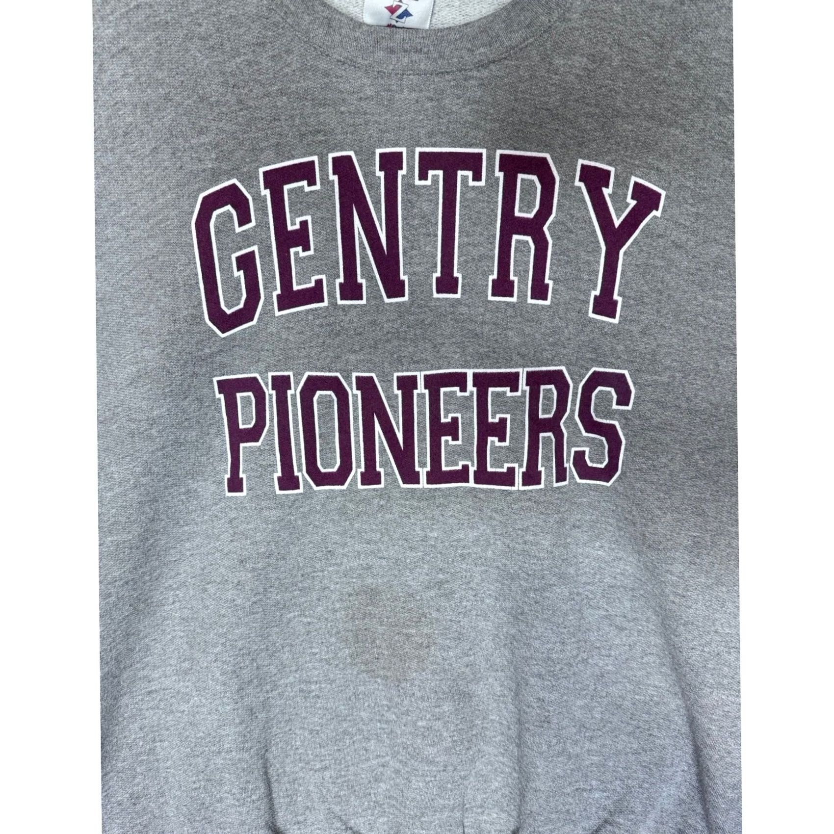 Jerzees VINTAGE Gentry Pioneers Mens Sweatshirt Crewneck Gray XL Pullover Graphic Print Preshrunk Size US XL / EU 56 / 4 - 3 Thumbnail
