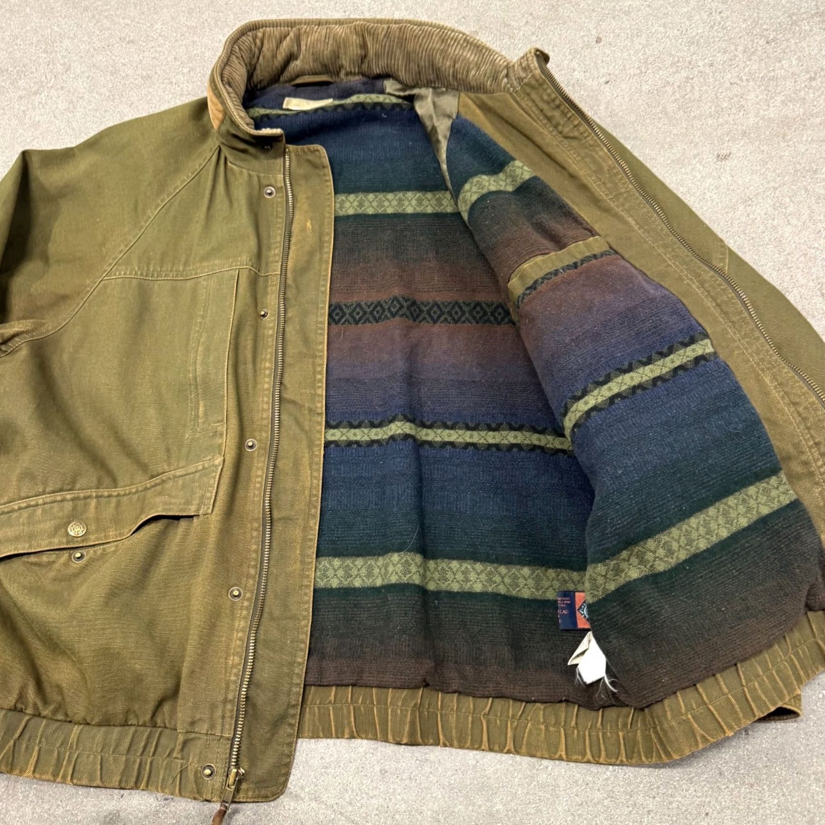 The Territory Ahead Territory Ahead Jacket Mens M Green Full Zip Aztec Lined Bomber Jacket Size US M / EU 48-50 / 2 - 4 Thumbnail