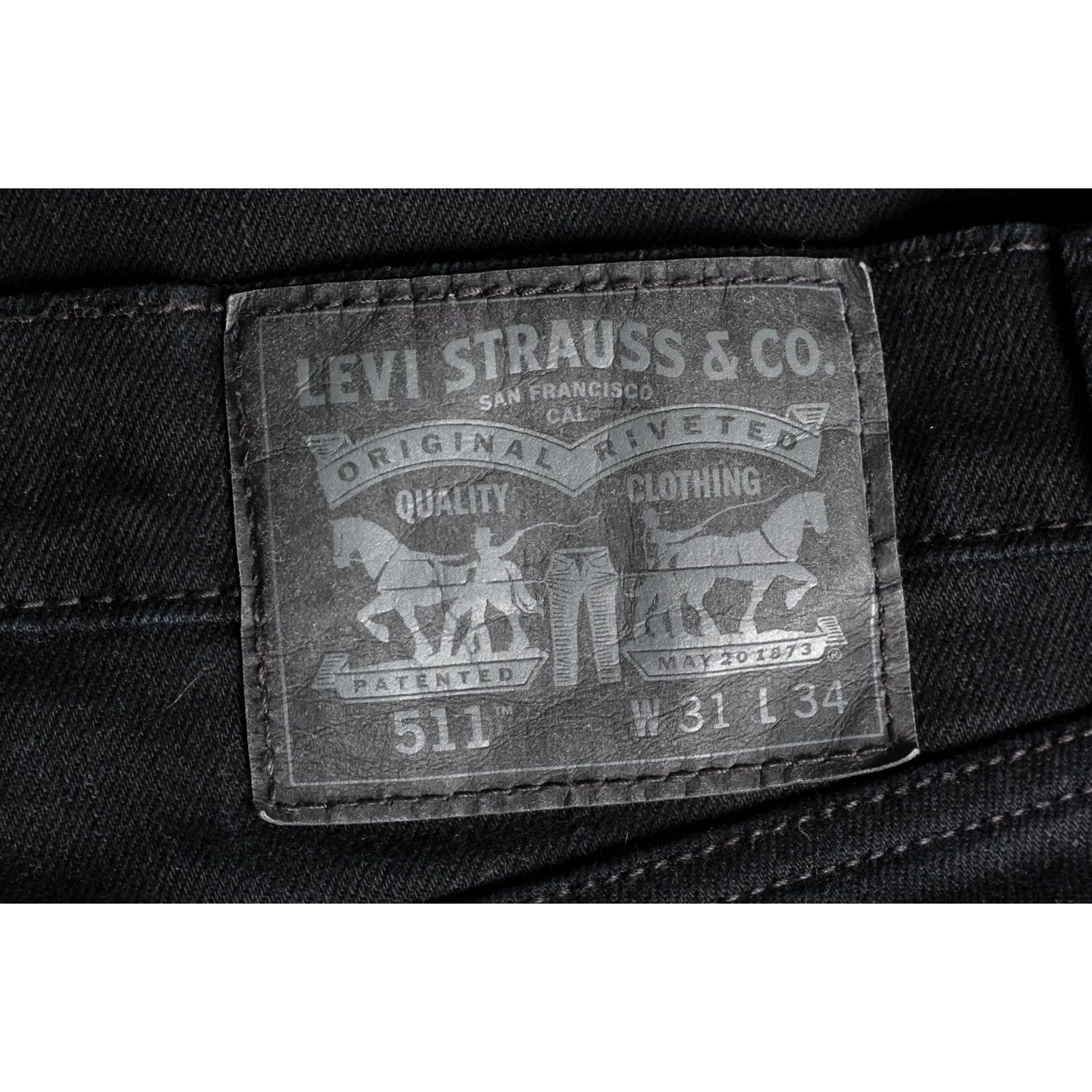 Levi's LEVI’S 511 Slim Fit Stretch Jeans Men W31 L34 DZ7140 Denim Black 5-Pocket Rise Mid 10-12in 31/34 Size US 31 - 2 Thumbnail