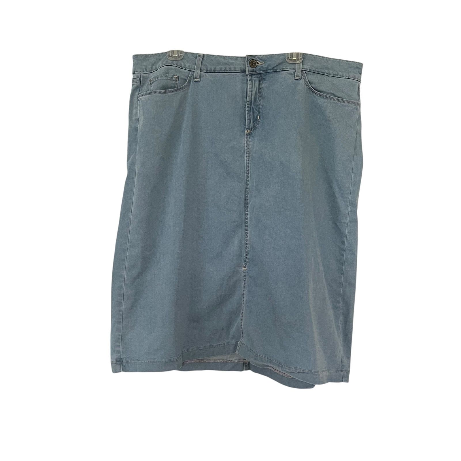 NYDJ NYDJ Light Blue Denim Five Pocket Midi Skirt Plus Size 18 Size 40" / US 18 - 1 Thumbnail