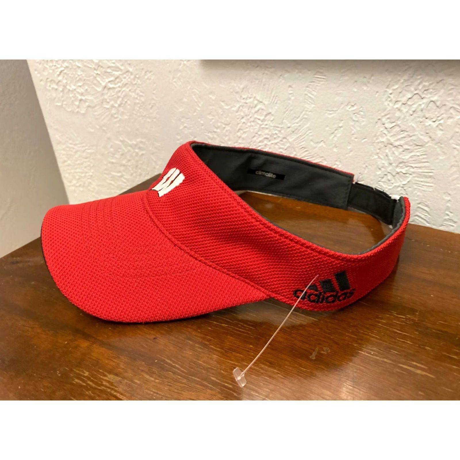 Adidas Adidas Visor Unisex Adults Red NCAA Wisconsin Badgers Adjustable Canvas Cotton Polyester Breathable Lightweight 2010s Sports Hat Size ONE SIZE - 3 Thumbnail