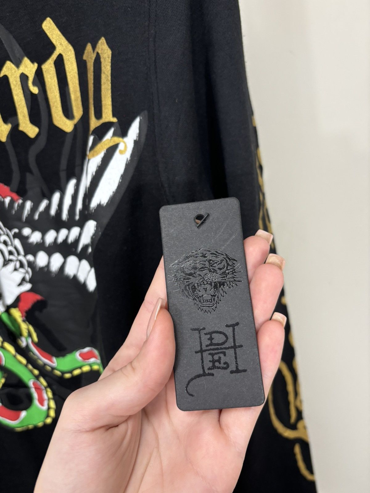 Christian Audigier Ed Hardy Big Snake Logo Y2K Hype NEW Black Hoodie Size US S / EU 44-46 / 1 - 10 Thumbnail