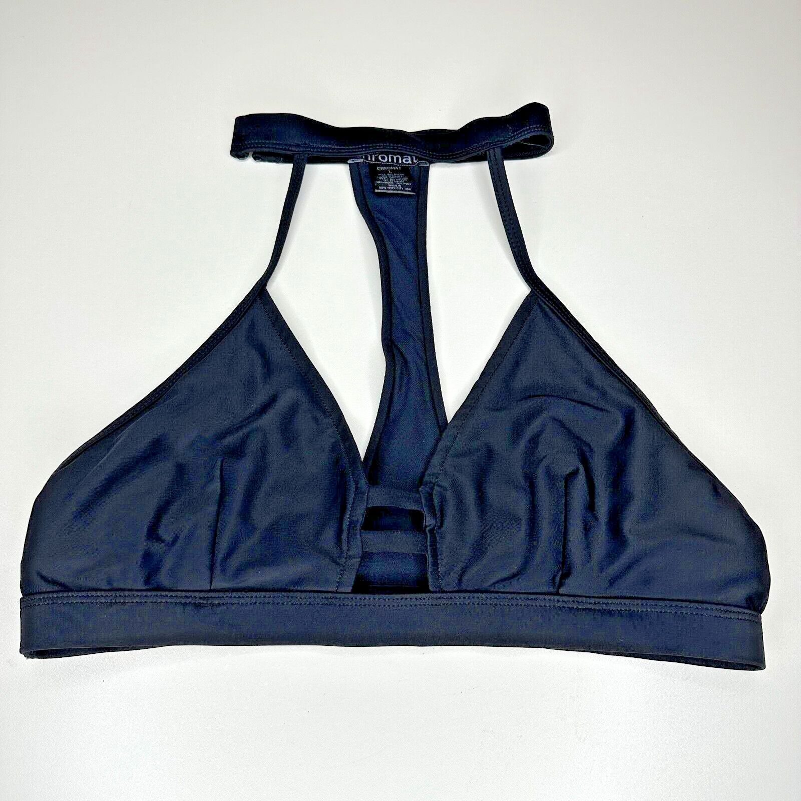 Other Chromat Black T-Racerback Halter Sports Bra Bikini Top Large Size L / US 10 / IT 46 - 9 Thumbnail