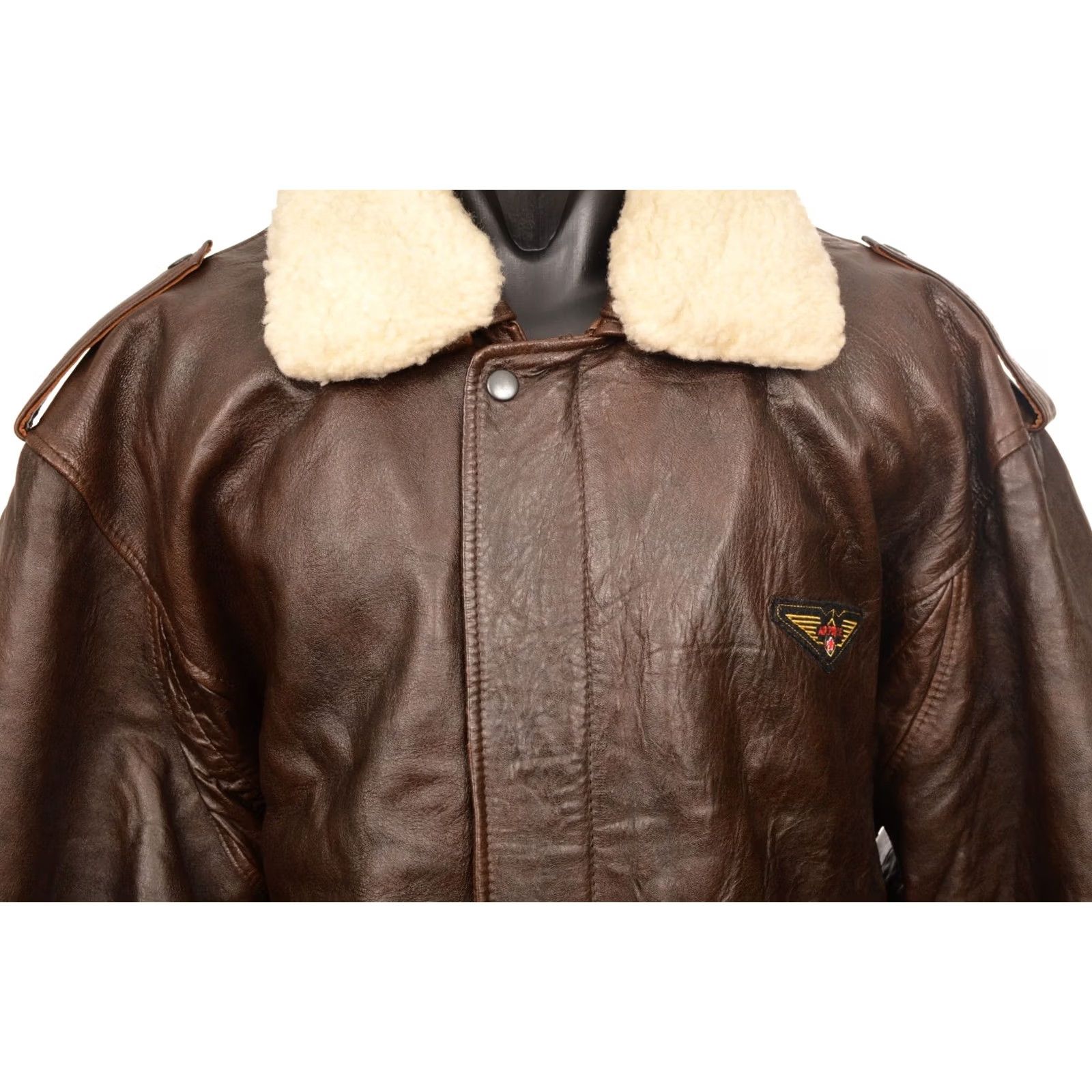 Vintage DDP McDuncan Air Force Brown Leather Aviator Jacket Size 50 Mens Bomber Jacket Leather Brown 50 Vintage Bay? Size US M / EU 48-50 / 2 - 2 Thumbnail