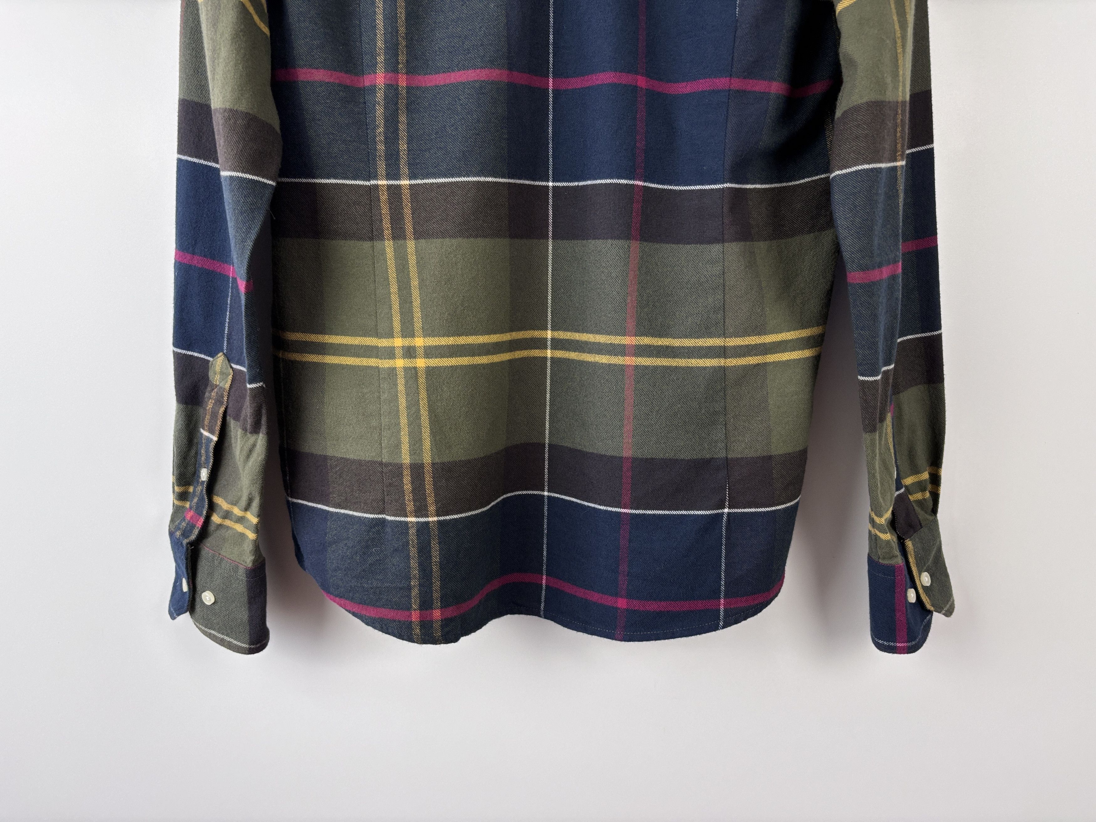 Barbour Barbour Flannel Button Down Plaid Shirt Tailored Fit Blue M Size US M / EU 48-50 / 2 - 6 Thumbnail