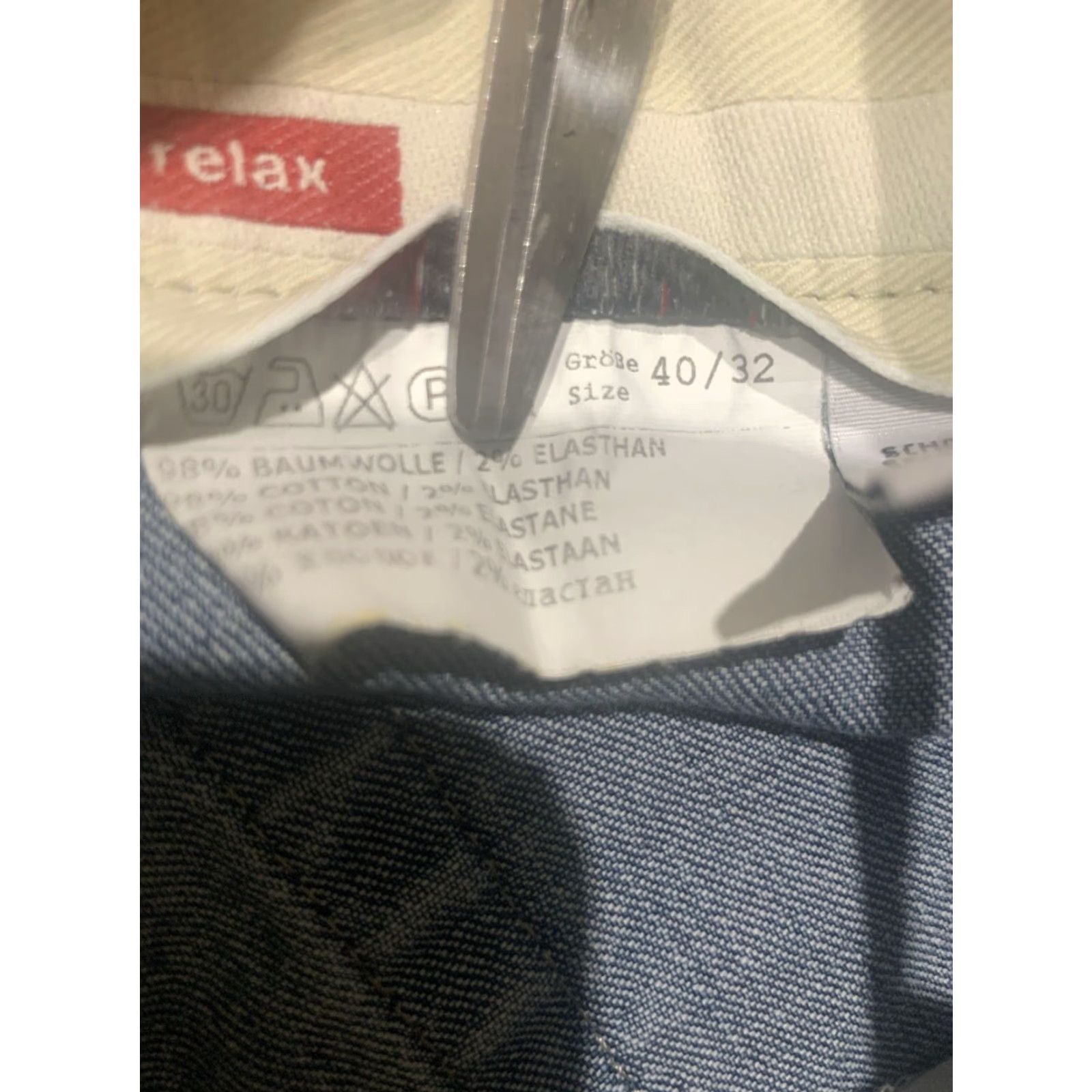 Denime HILTIL Jeans 40x32 Mens Blue Denim Straight Relaxed Fit Casual Size US 34 / EU 50 - 2 Thumbnail