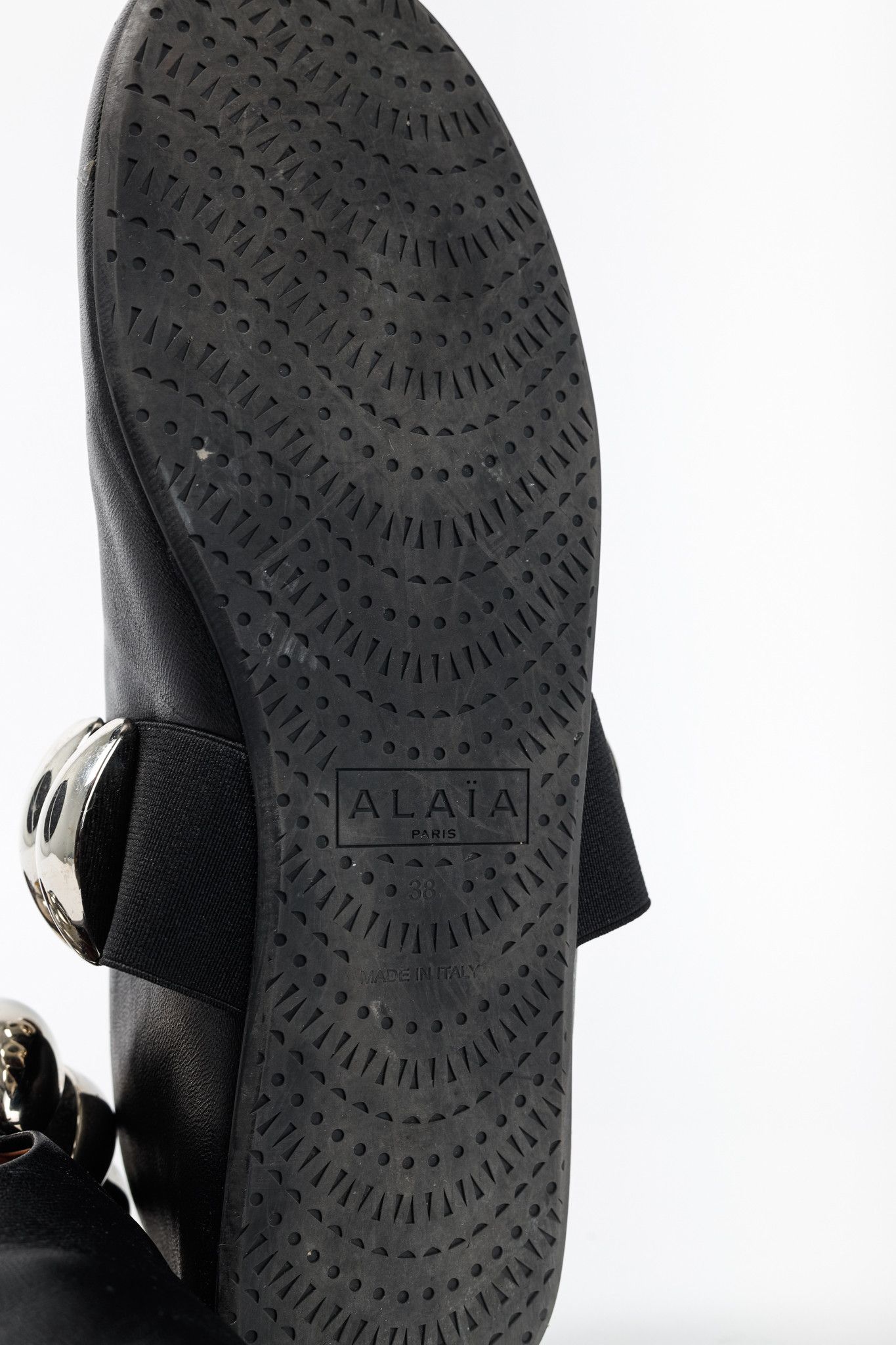 Alaia Alaia Noir Lambskin Mary-Jane Ballerina Flats Tribale Size US 7.5 / IT 37.5 - 6 Thumbnail