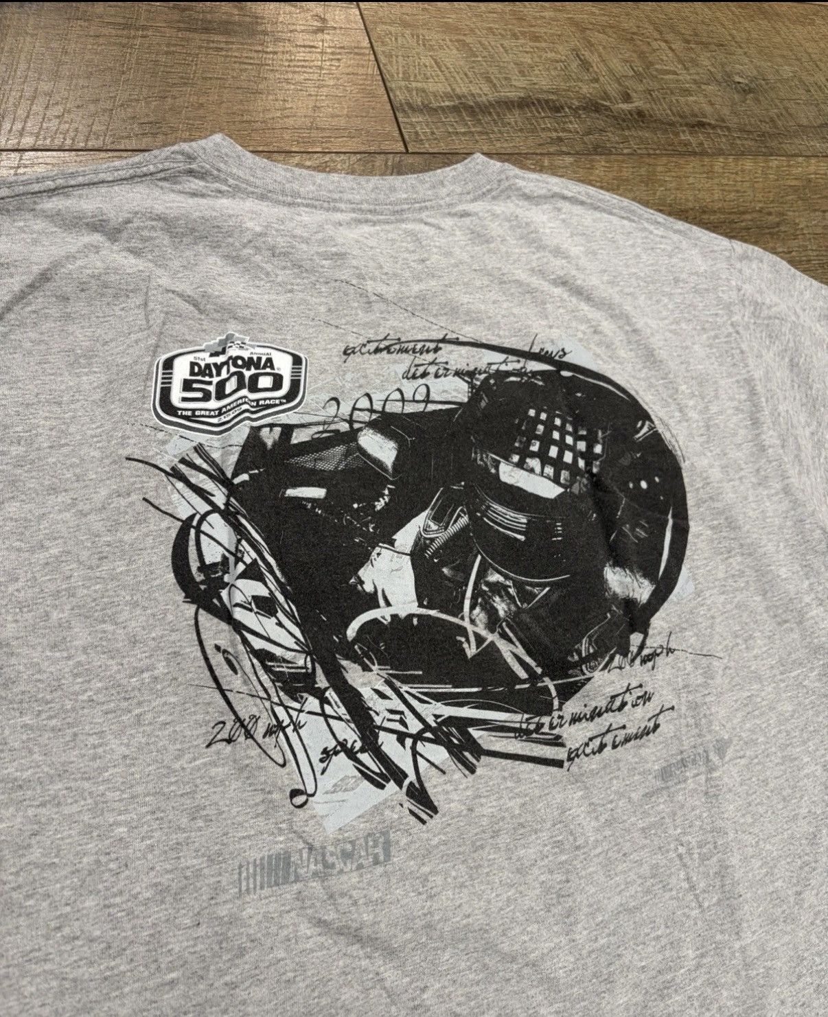 NASCAR Nascar Daytona 500 Double Sided Tee Grey Large Y2k Grunge 09 Size US L / EU 52-54 / 3 - 5 Thumbnail