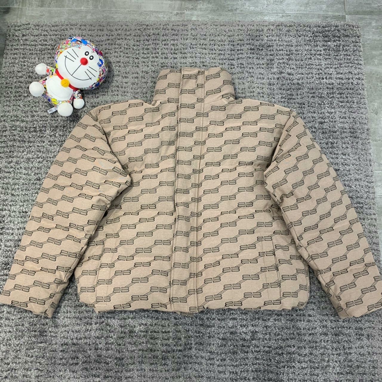 balenciaga double b printed cotton jacket