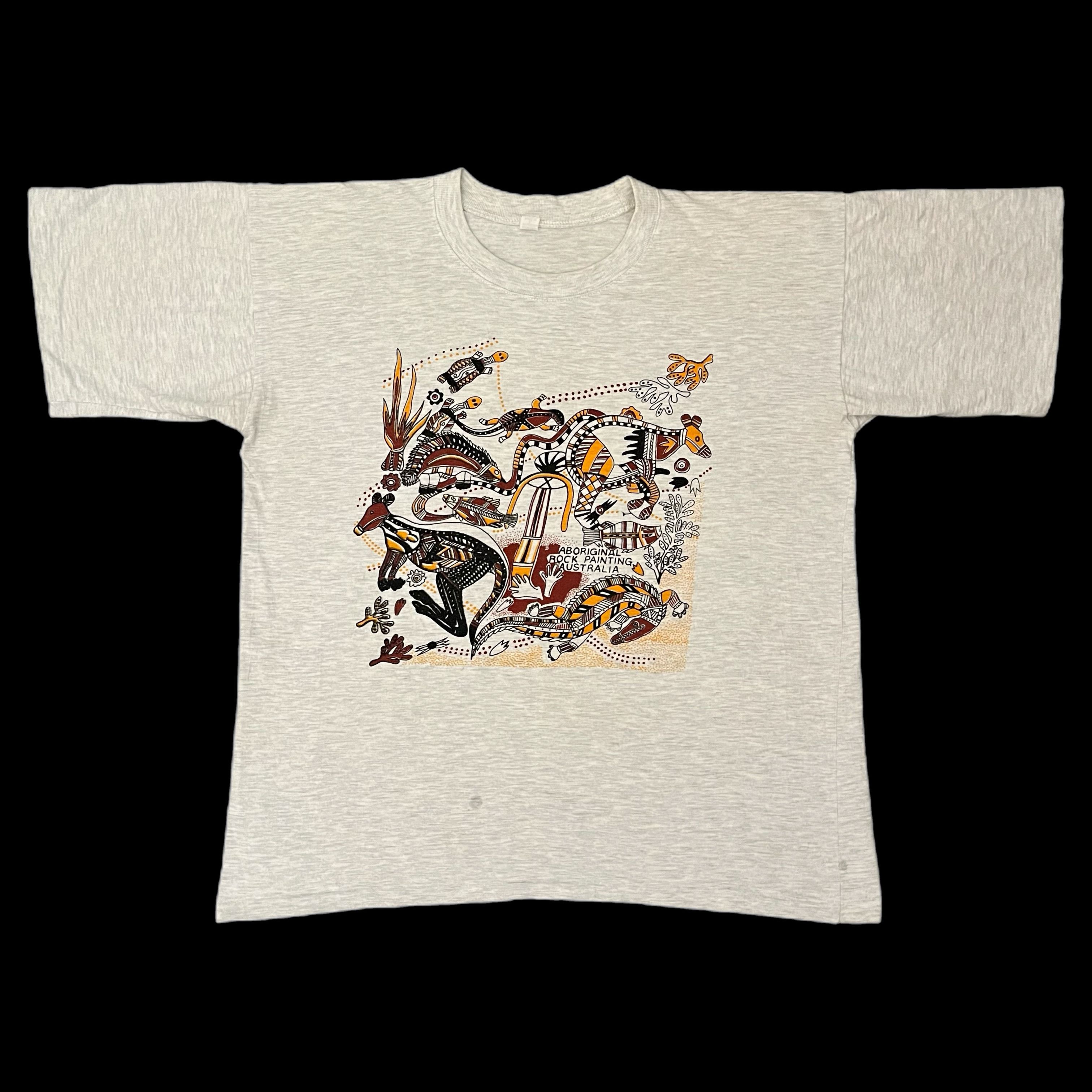 Vintage VTG Aboriginal Rock Painting AU Single Stitch Graphic Tee Size US L / EU 52-54 / 3 - 1 Thumbnail