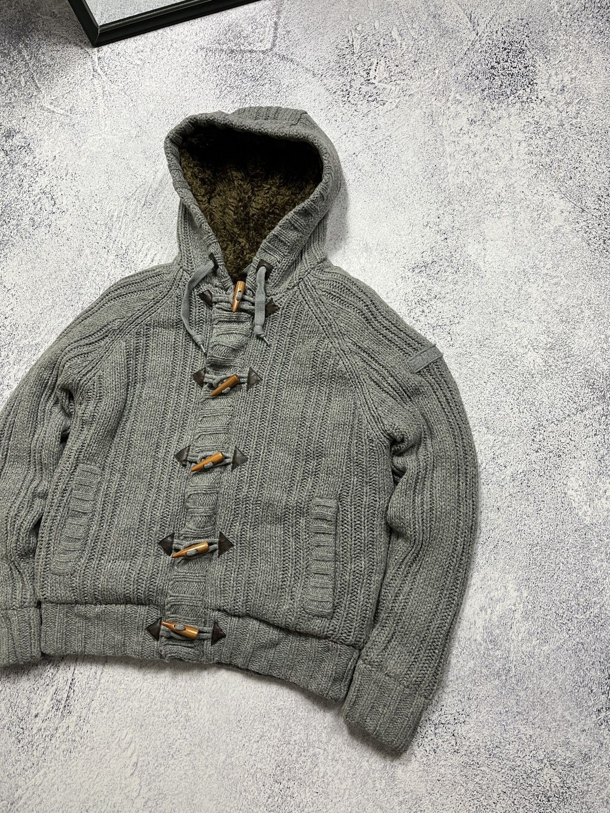 Schott × Vintage Schott Cable Knit Heavy Zip Hoodie Sherpa Jacket Duffle Coat Size US M / EU 48-50 / 2 - 4 Thumbnail