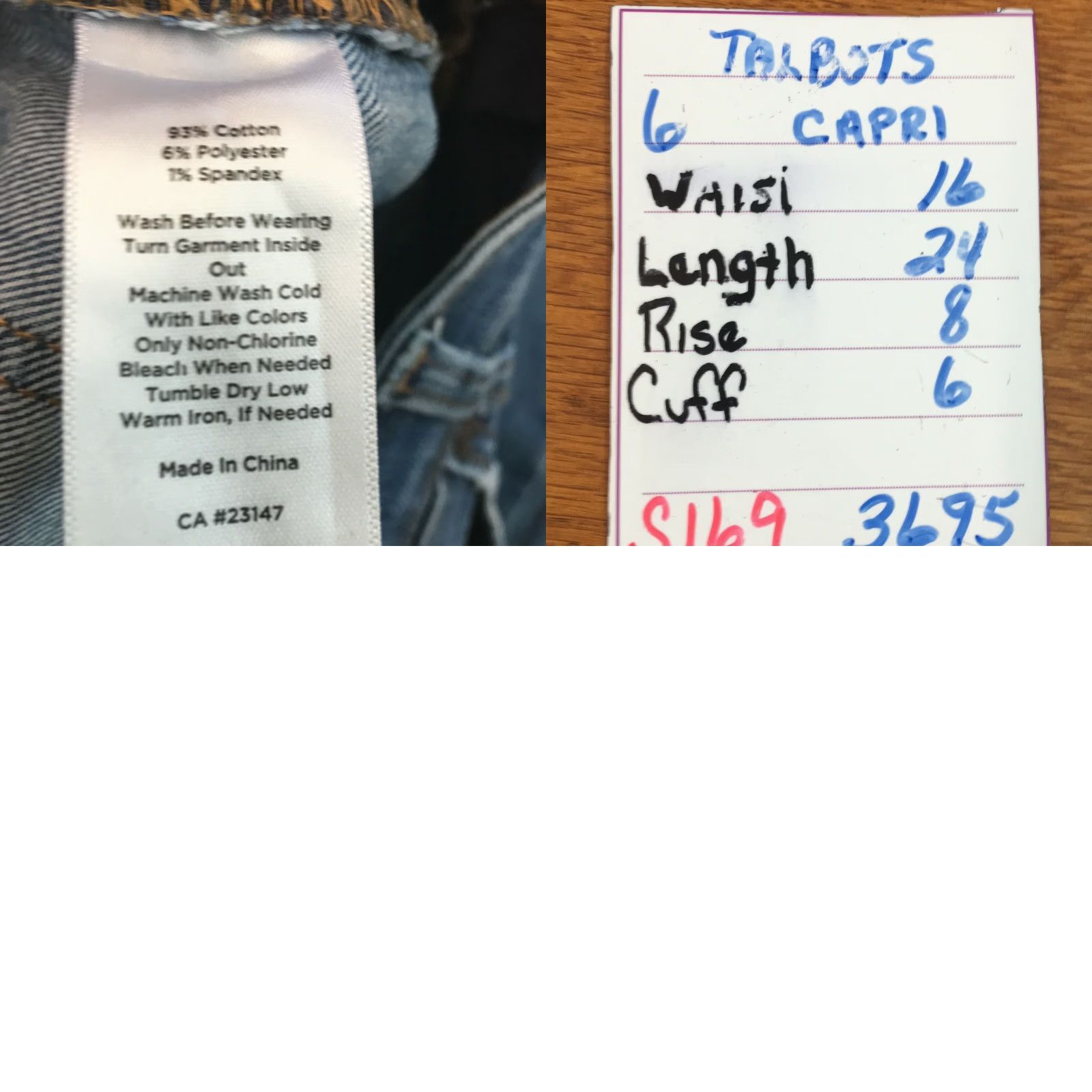 Talbots Talbots Jeans Flawless Slim Leg Cuffed Blue Ankle Capri Denim Womens 6 32x24 Size 28" / US 6 / IT 42 - 8 Thumbnail