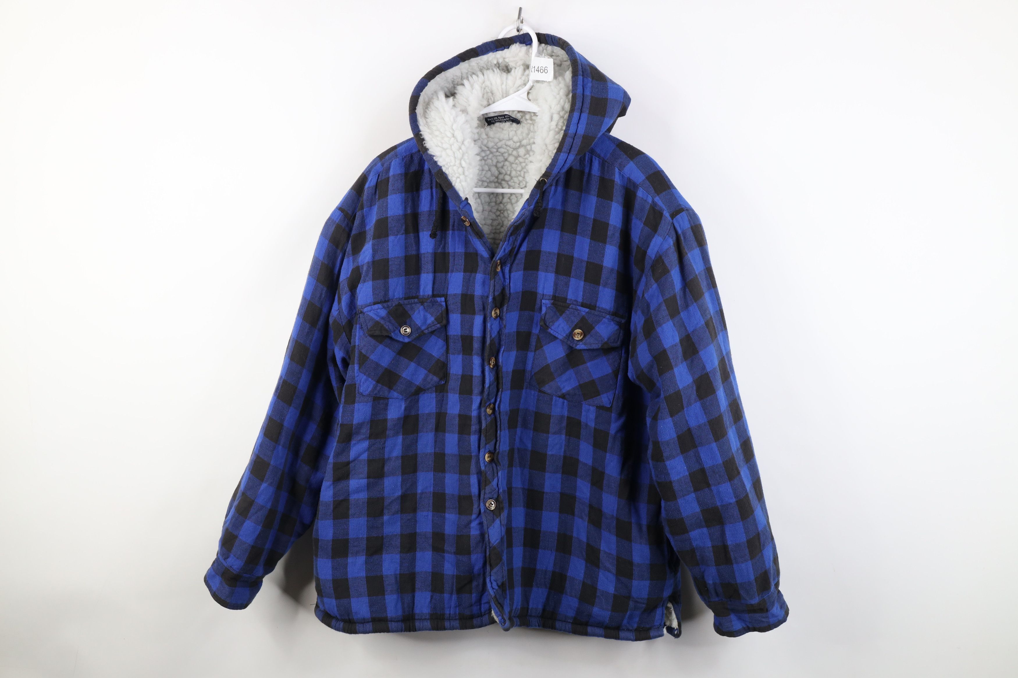 Vintage Vintage 90s Streetwear Lined Hooded Flannel Shirt Jacket Size US XL / EU 56 / 4 - 1 Thumbnail