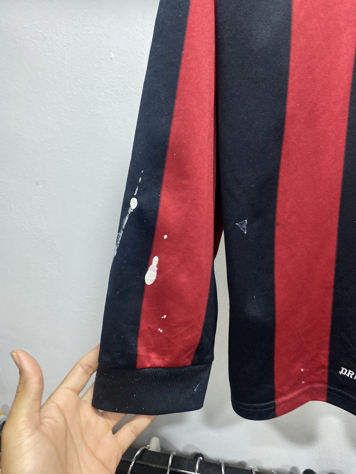 Vintage Sick☠️ Nike AC Milan Paint Bloke Core Jersey Collar Polo Size US L / EU 52-54 / 3 - 5 Thumbnail