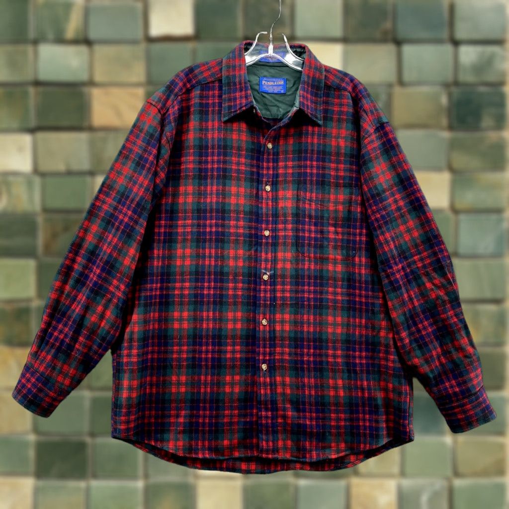 Pendleton Pendleton Shirt Men Large Wool Buffalo Plaid Flannel Button-Up Outdoors Gorp Cabin VTG Pendleton Style Shirt Size US M / EU 48-50 / 2 - 1 Thumbnail