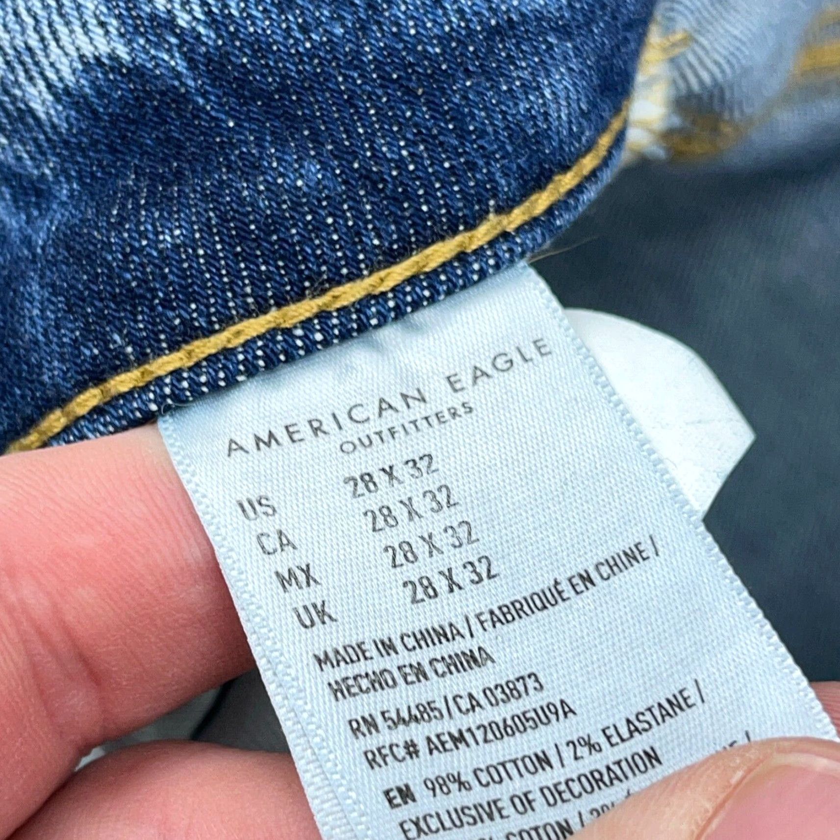 American Eagle Outfitters American Eagle Outfitters Jeans Men Slim 28x32 Distressed Faded Blue 5-Pocket Denim Straight Leg Belt Loops Mens Size US 28 / EU 44 - 6 Thumbnail