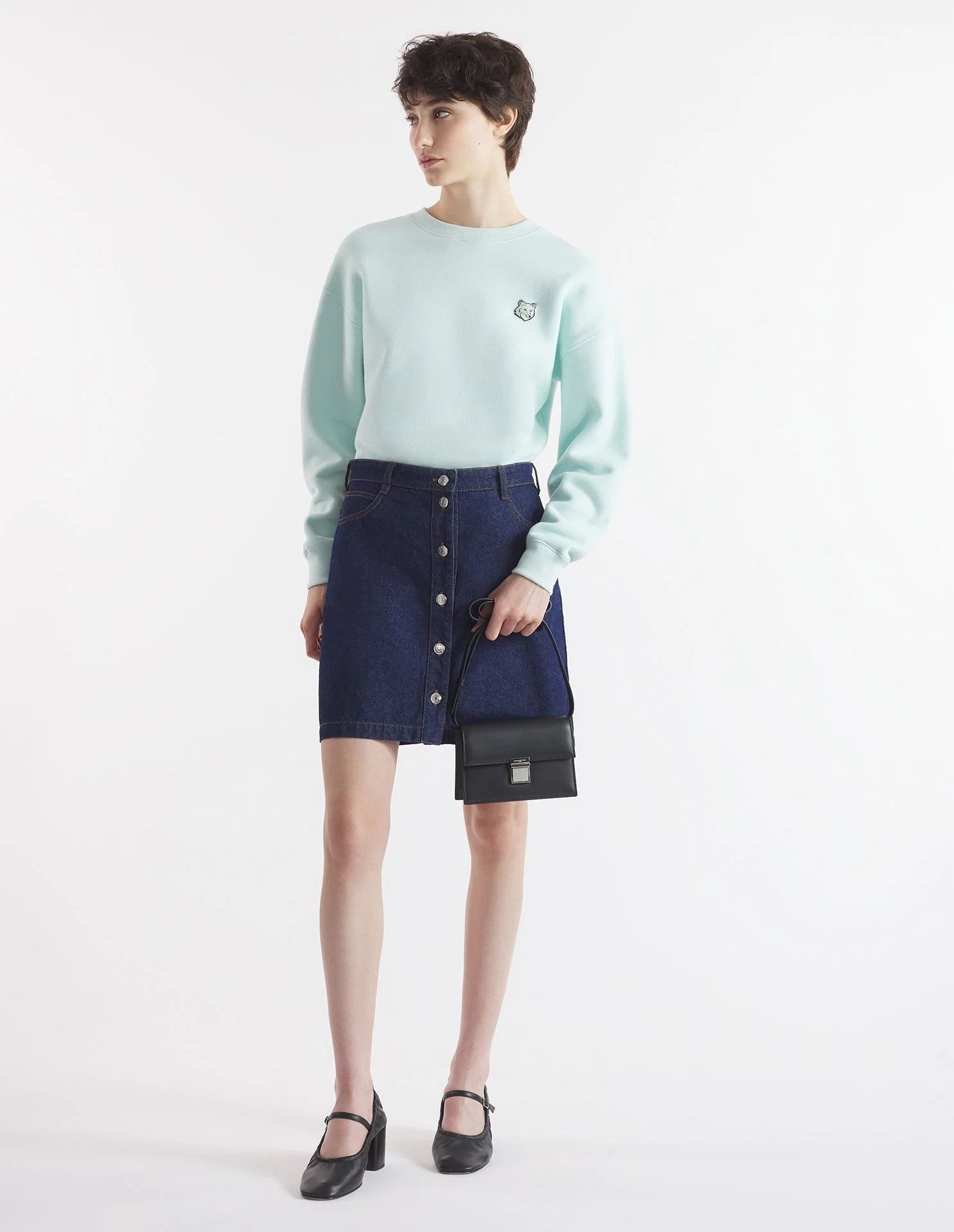 o1s22i1n1124 Denim Mini Skirt in Blue