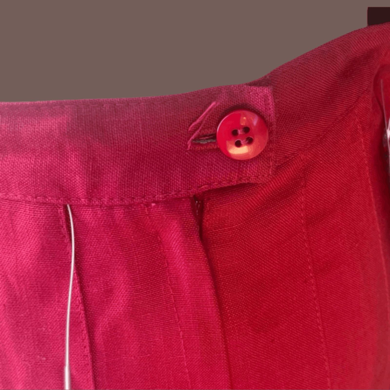 Vintage VTG Pleated Skirt | Red High Waist USA | 90s Academia Size 34" / US 12 / IT 48 - 4 Thumbnail