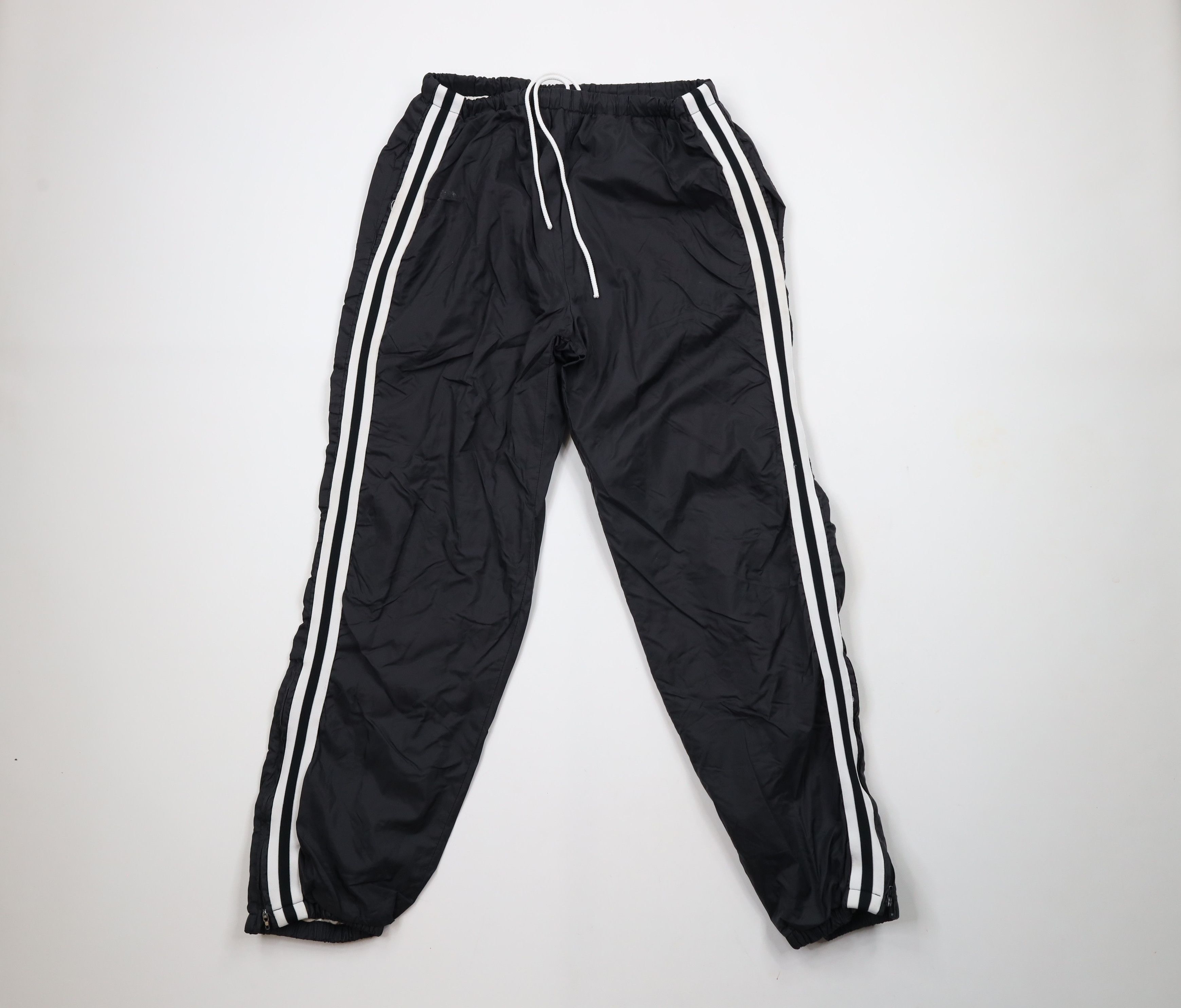 Vintage Vintage 90s Streetwear Striped Lined Joggers Pants Black Size US 34 / EU 50 - 1 Thumbnail