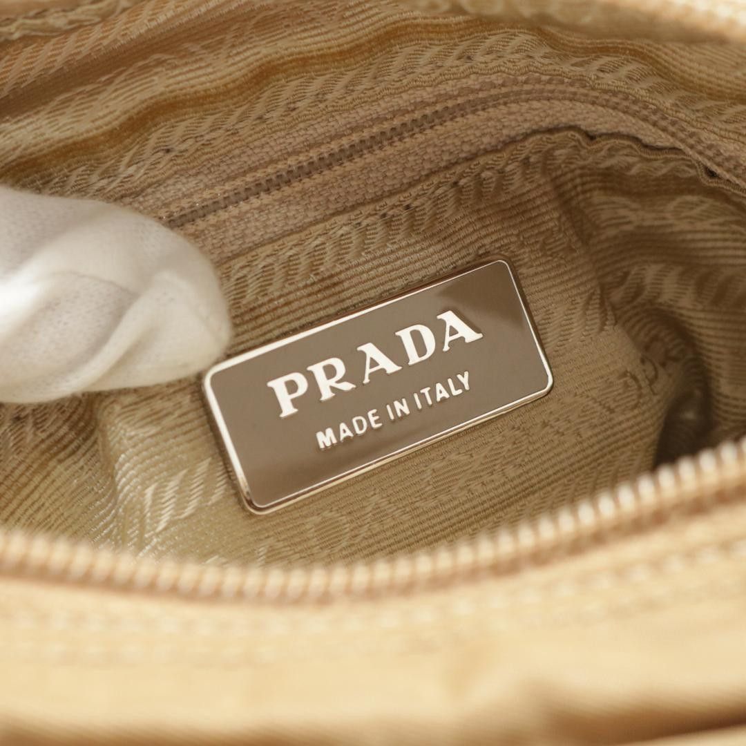 Prada Prada - Amazon Beige Nylon Shoulder Bag Triangle Logo Size ONE SIZE - 7 Thumbnail