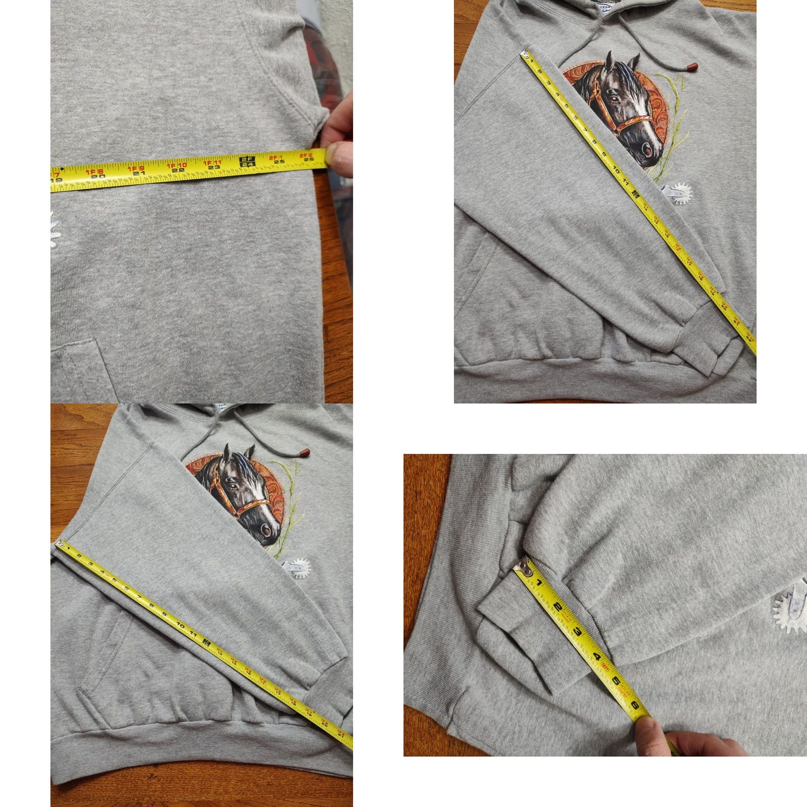 Vintage VINTAGE Blue Ocean Trading Hoodie Sweatshirt Horse Hooded Lightweight Gray 2XL Men Size US XXL / EU 58 / 5 - 8 Thumbnail