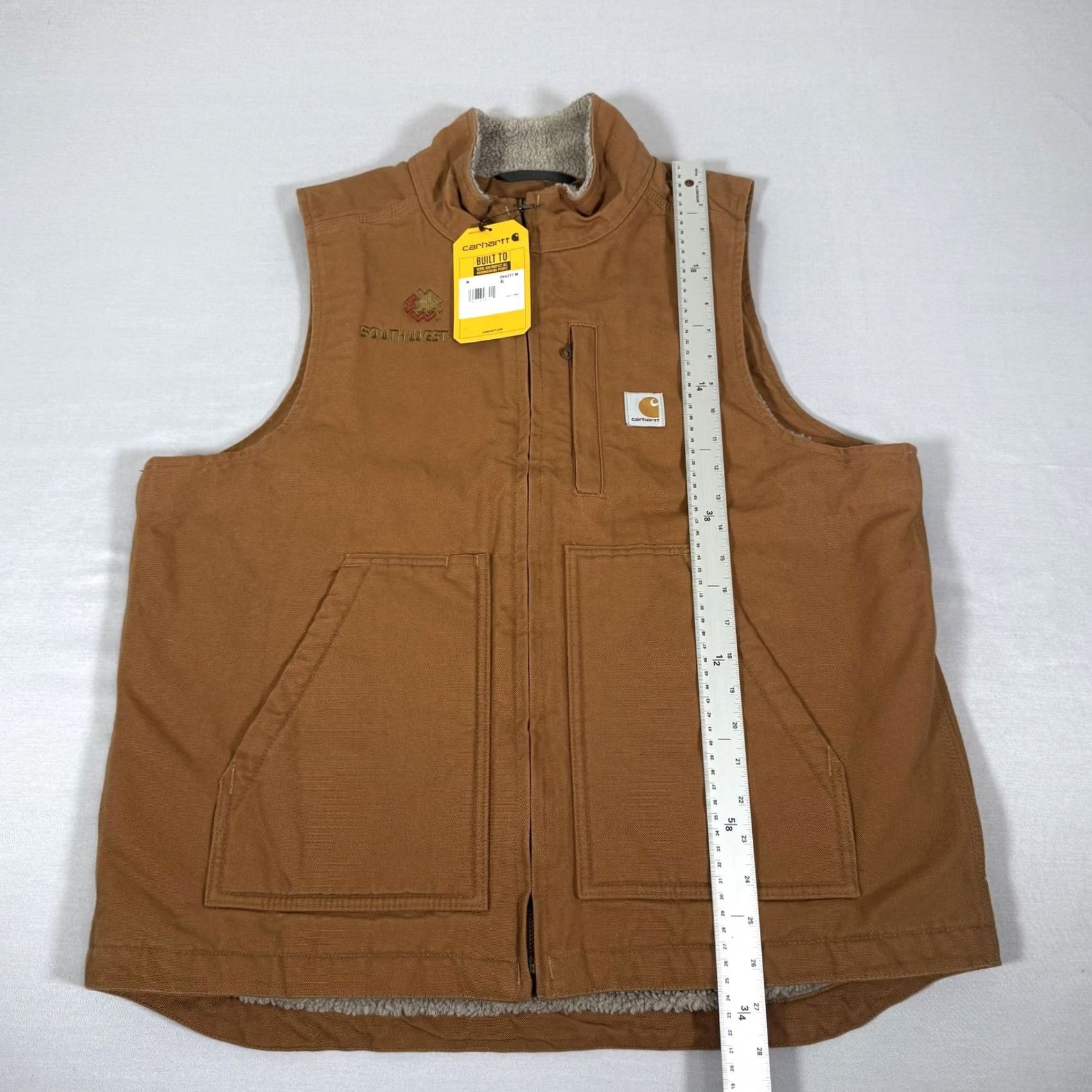 Carhartt Carhartt Vest Mens M Brown Duck Canvas Sherpa Lined Zip Up Work Vest Size US M / EU 48-50 / 2 - 7 Thumbnail