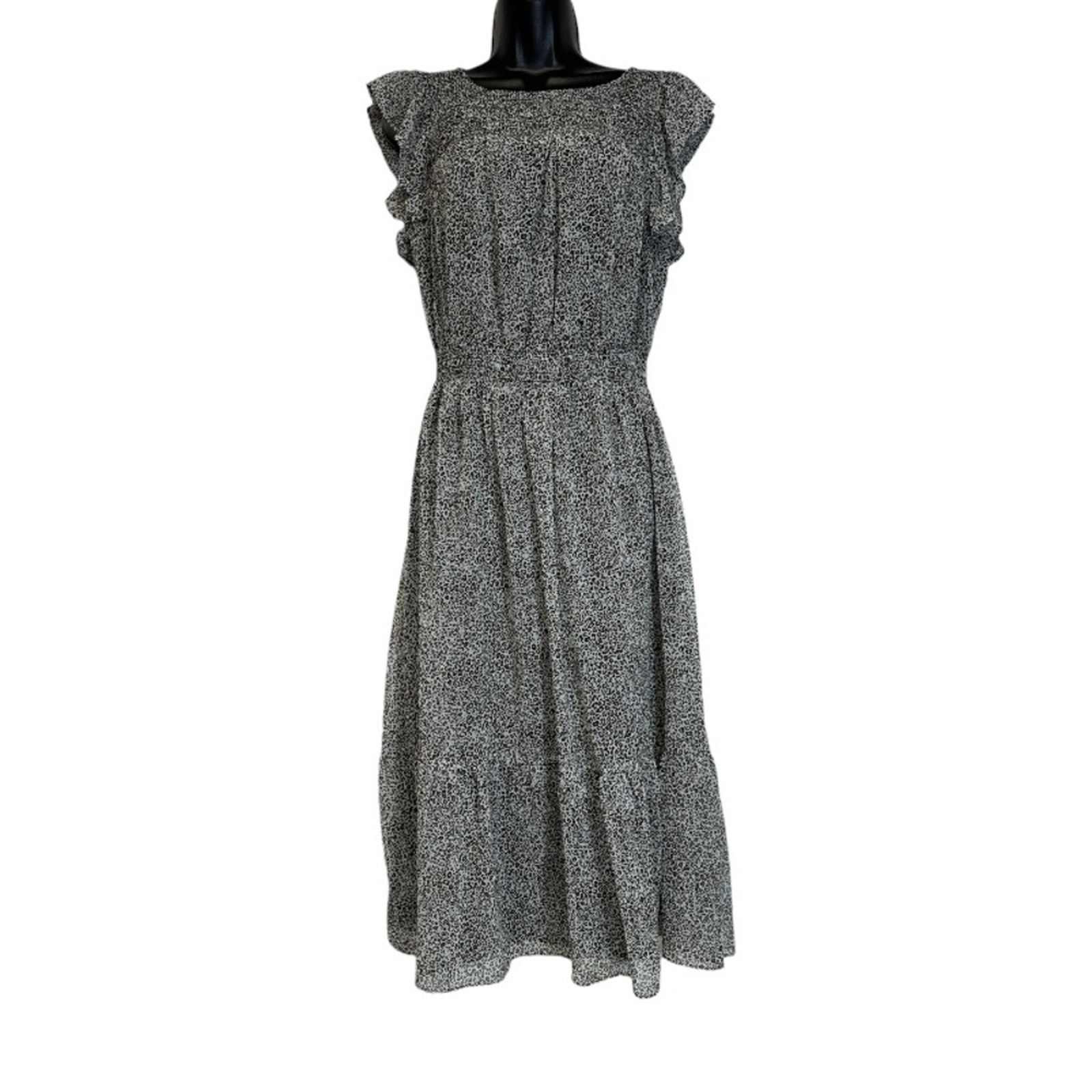 Steve Madden Steve Madden Kora Cheetah Print Tiered Chiffon Midi Dress Size S / US 4 / IT 40 - 3 Thumbnail