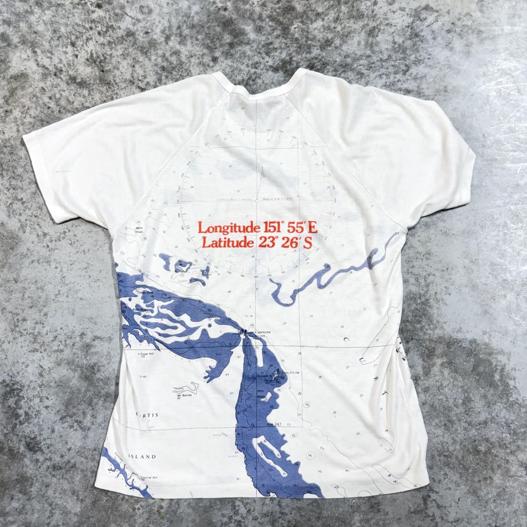 Nautica VINTAGE Radford Shirt Mens Small White Nautical Map Graphic Tee Size US S / EU 44-46 / 1 - 5 Thumbnail