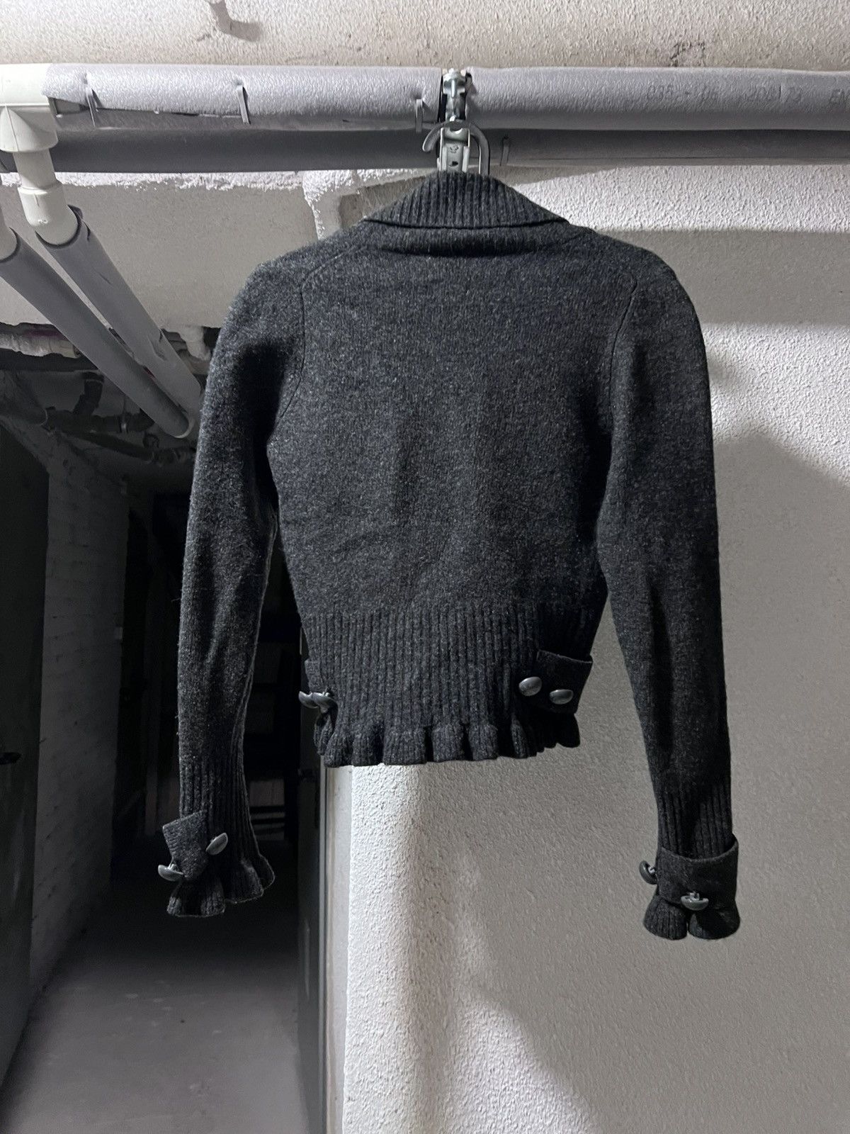 Hedi Slimane Napoleon Wool Detailed Cropped Cardigan Size M / US 6-8 / IT 42-44 - 6 Thumbnail