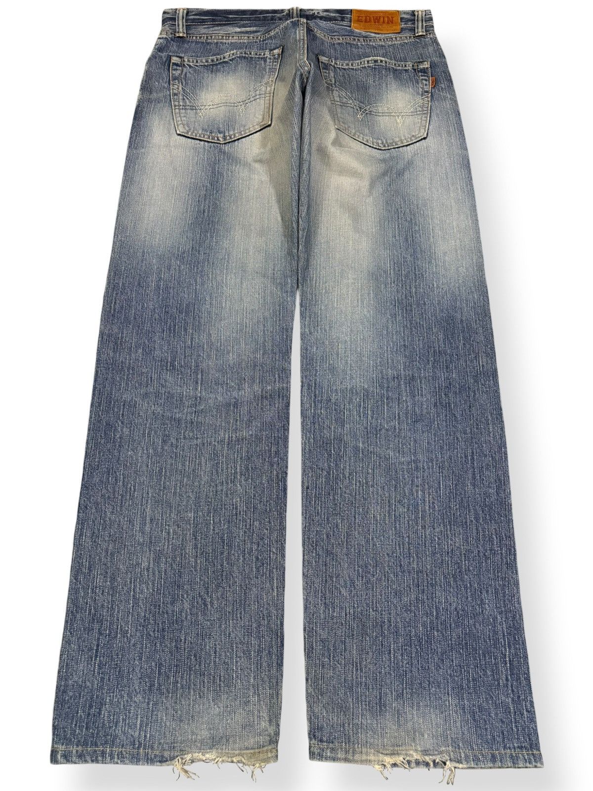 Edwin Vintage Edwin 505ZX Selvedge Blue Wash Distressed Jeans Size US 34 / EU 50 - 3 Thumbnail