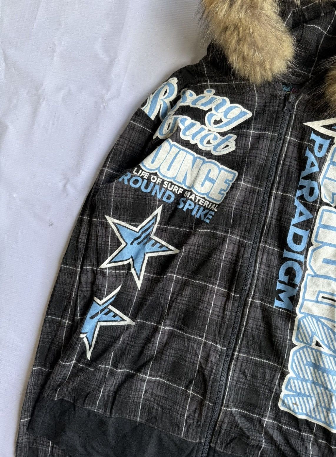 Japanese Brand Japanese style oblo design fur hoodie poem ifsixwasnine Size US L / EU 52-54 / 3 - 4 Thumbnail