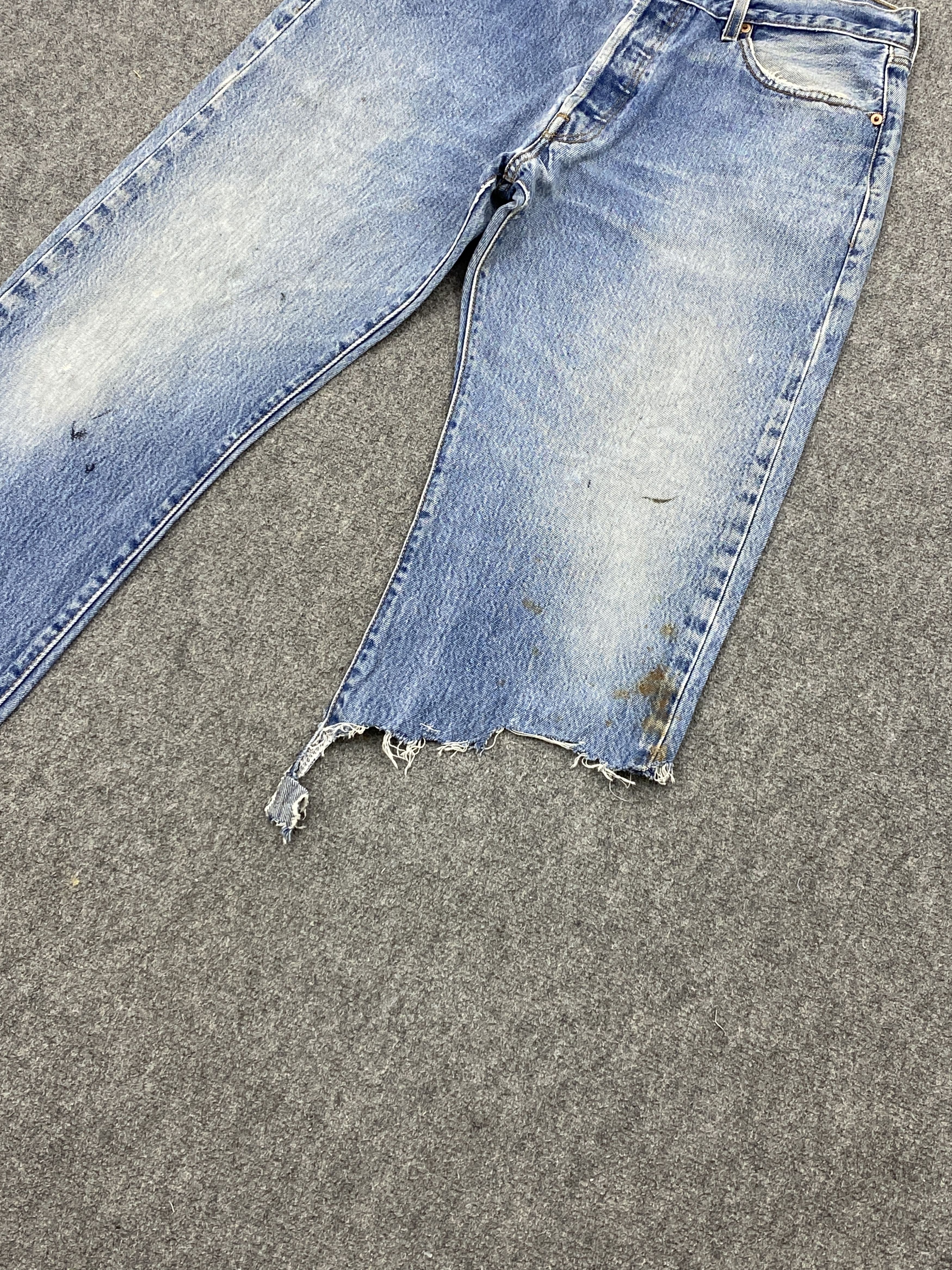 Levi's Vintage Levis 501 Ripped Jeans DP2662 Size US 33 - 9 Thumbnail