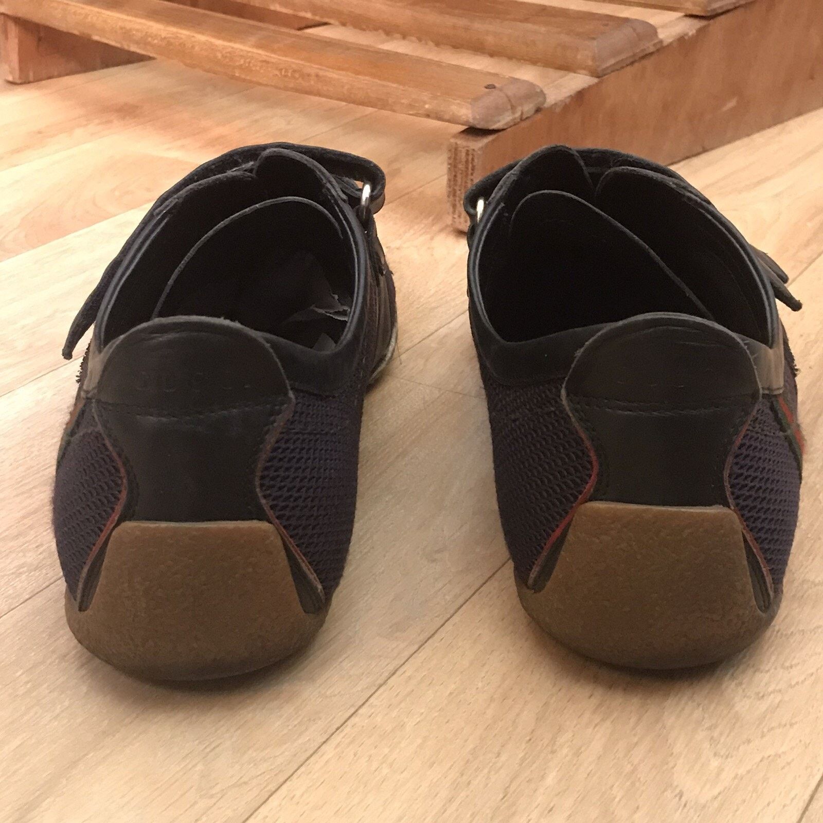 Gucci GUCCI Sneakers Black Leather Low Top CANVA Made in Italy Size US 8 / EU 41 - 7 Thumbnail