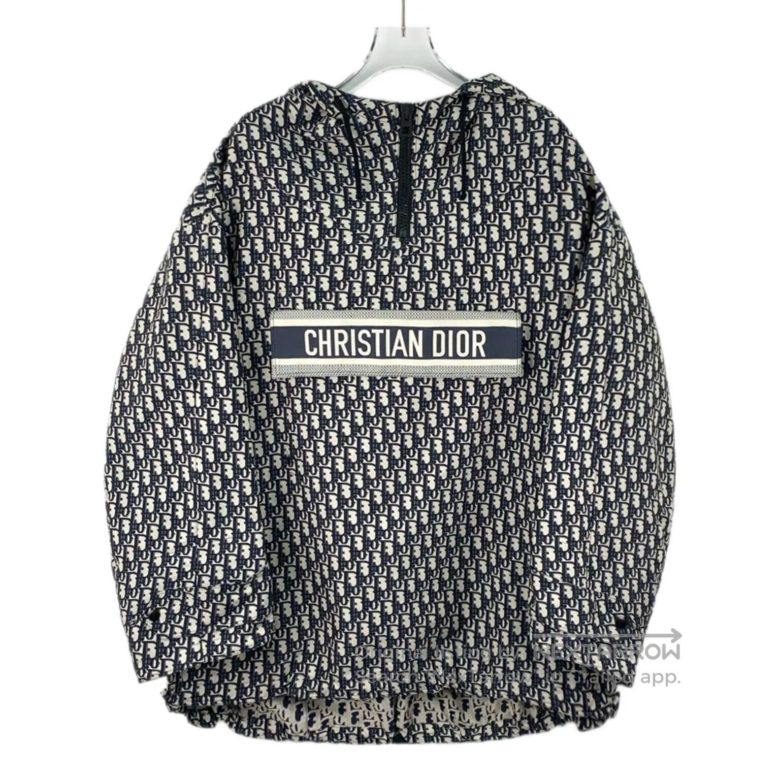 Dior Dior Navy Blue Logo Jacquard Full Print Half-Zip Hooded Lo Size XS / US 0-2 / IT 36-38 - 1 Thumbnail
