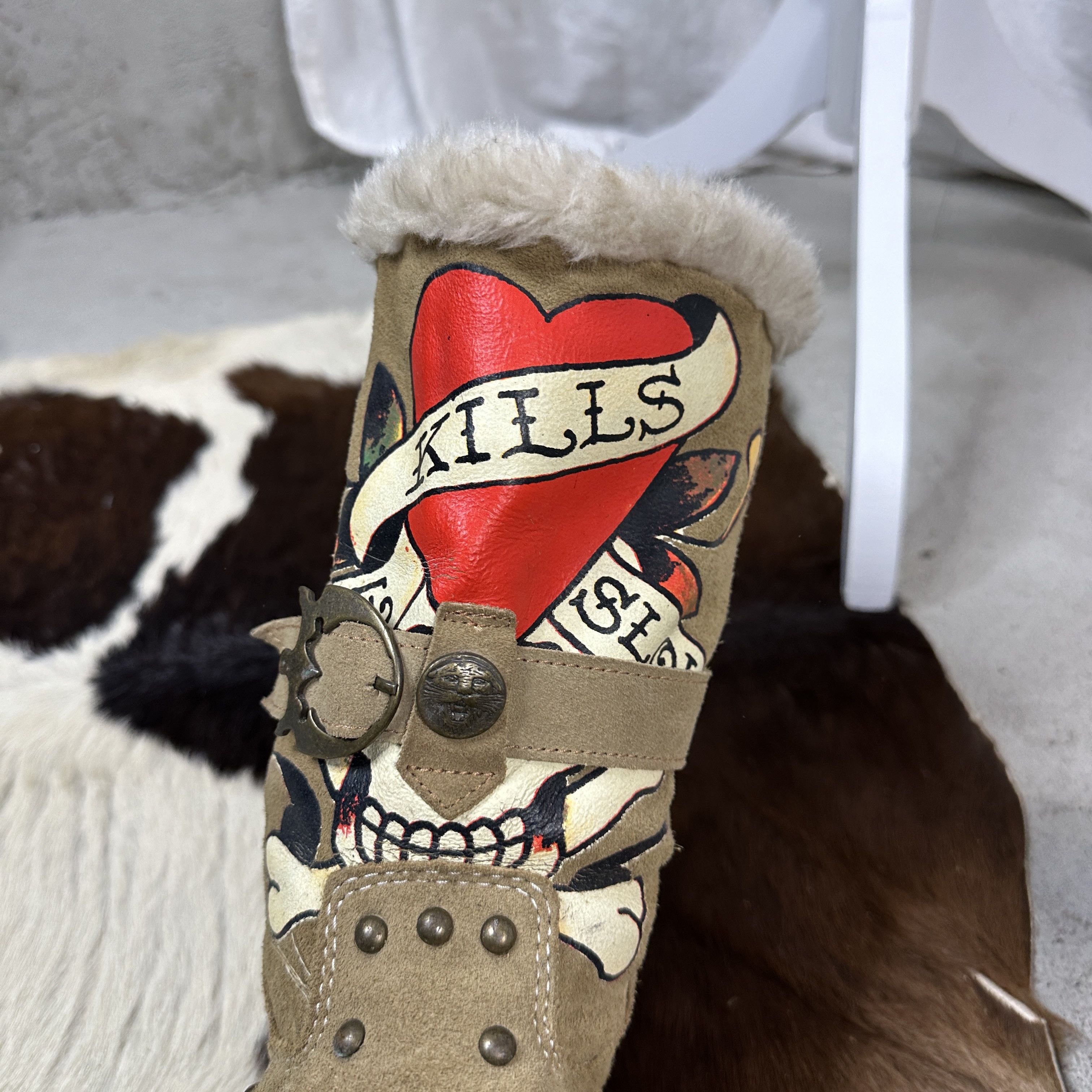 Ed Hardy × Vintage Vintage Ed Hardy Drip Y2K Boots Size US 6 / IT 36 - 7 Thumbnail