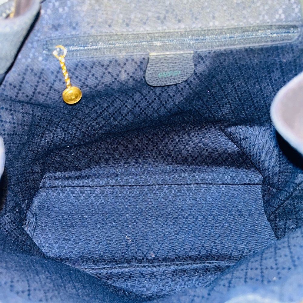 Gucci Bamboo Black/Navy Blue Suede/Leather Backpack
