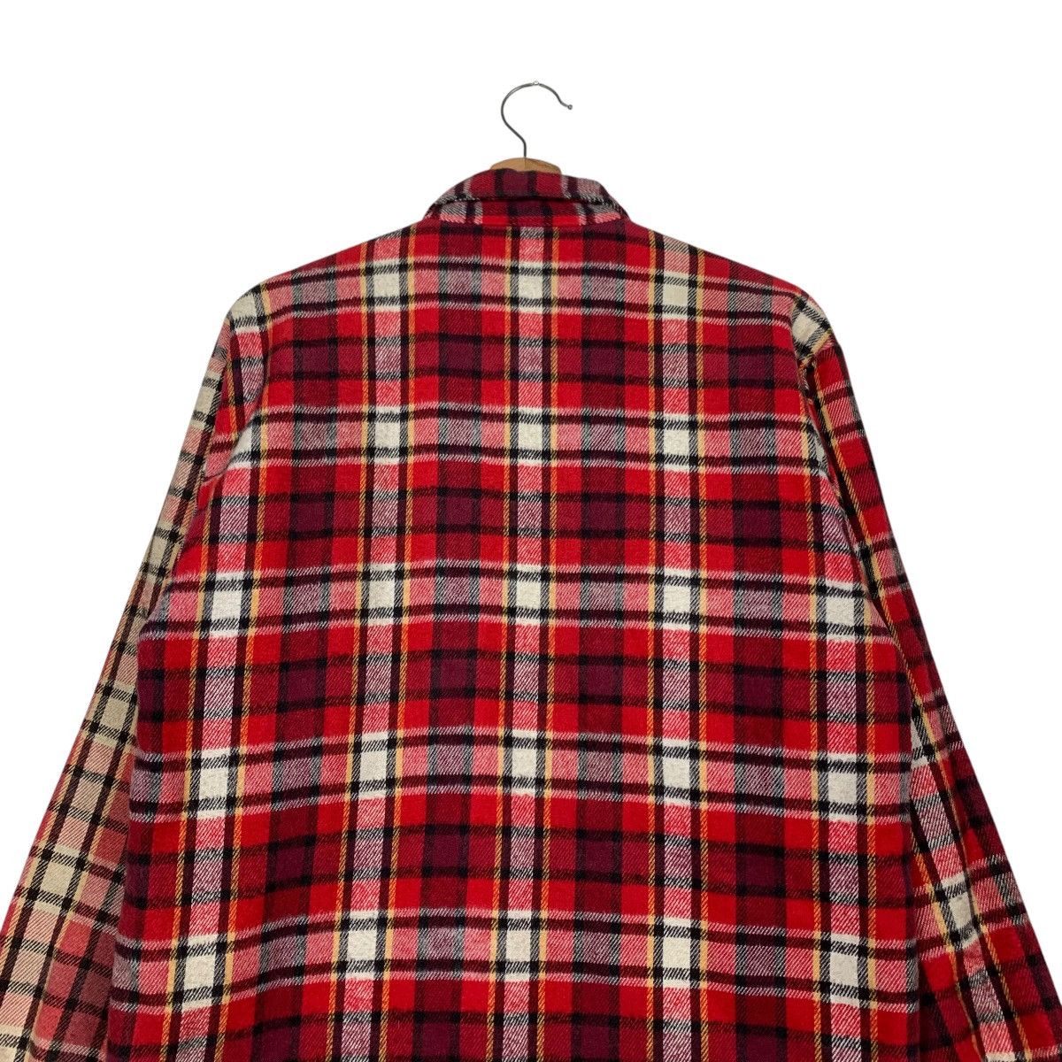 Flannel 90's FIVE BROTHER Red Checked Work Flannel Jacket #2253-C100 Size US M / EU 48-50 / 2 - 8 Thumbnail