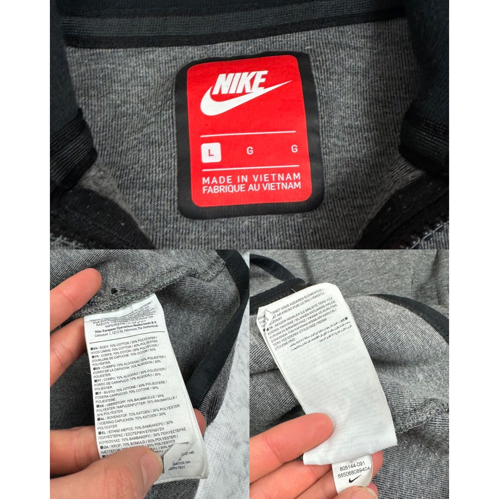 Nike Nike Tech Fleece Windrunner Men's Gray Cotton Hoodie Large Size US L / EU 52-54 / 3 - 3 Thumbnail