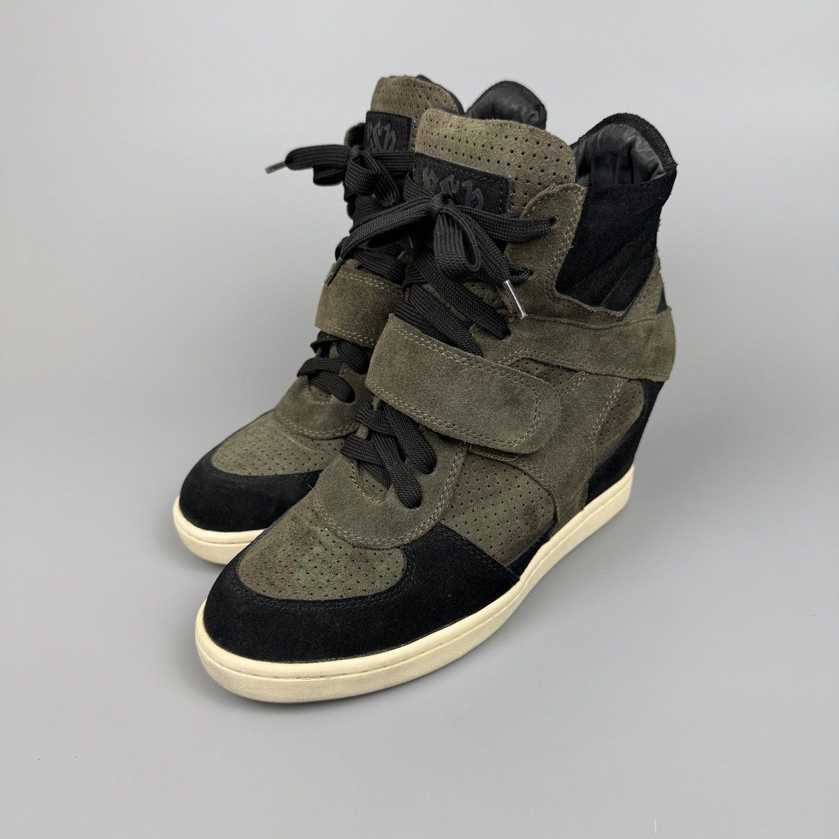 ASH Ash - Bowie Ash Wedge Camouflage Suede Sneakers Size US 8 / IT 38 - 2 Thumbnail
