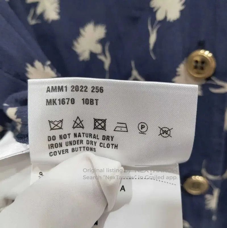 Miu Miu Miu Miu Summer Navy Floral Silk Blouse . Size L / US 10 / IT 46 - 6 Thumbnail
