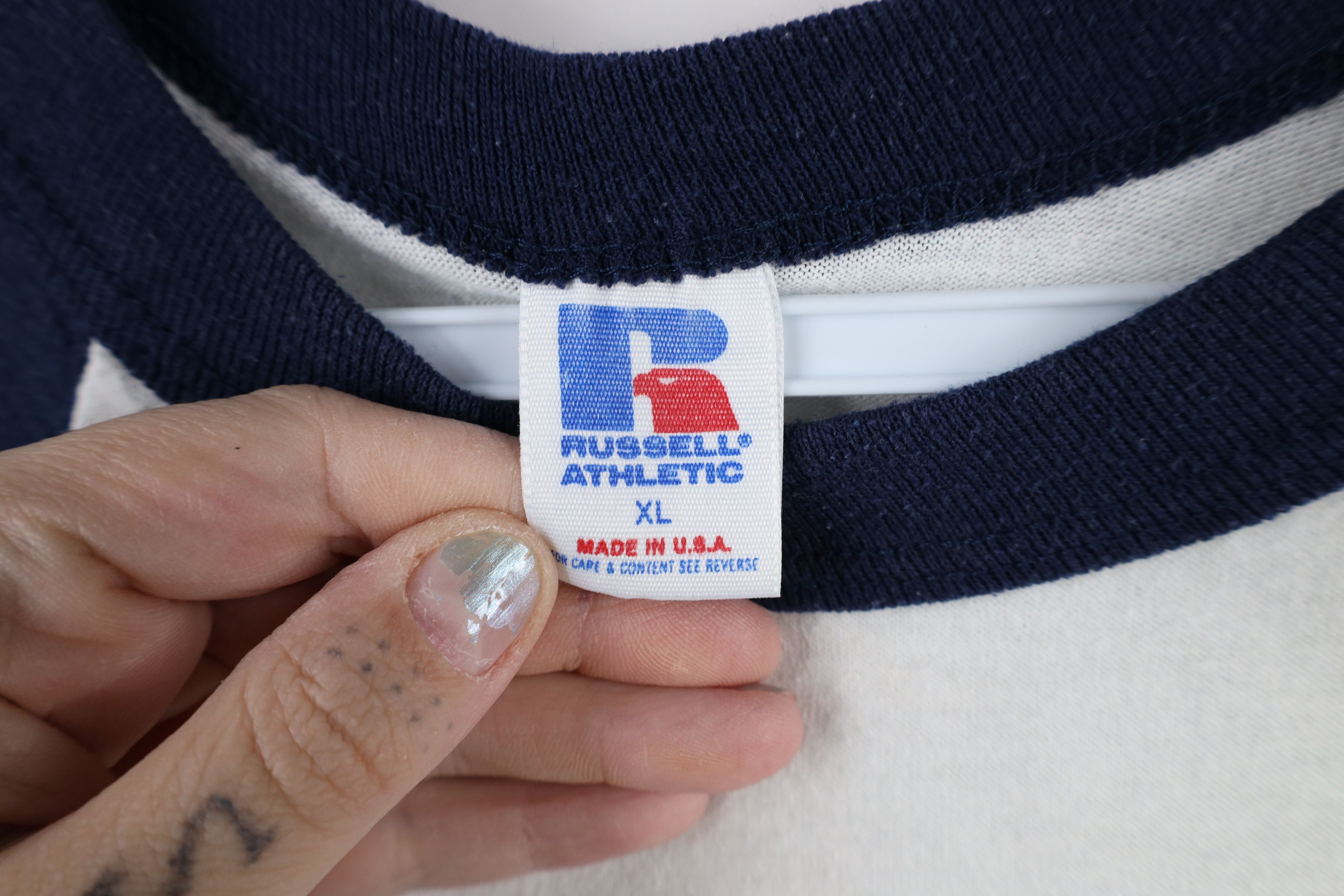 Russell Athletic × Vintage Vintage 80s 90s Russell Athletic Raglan Baseball T-Shirt Size US XL / EU 56 / 4 - 6 Thumbnail