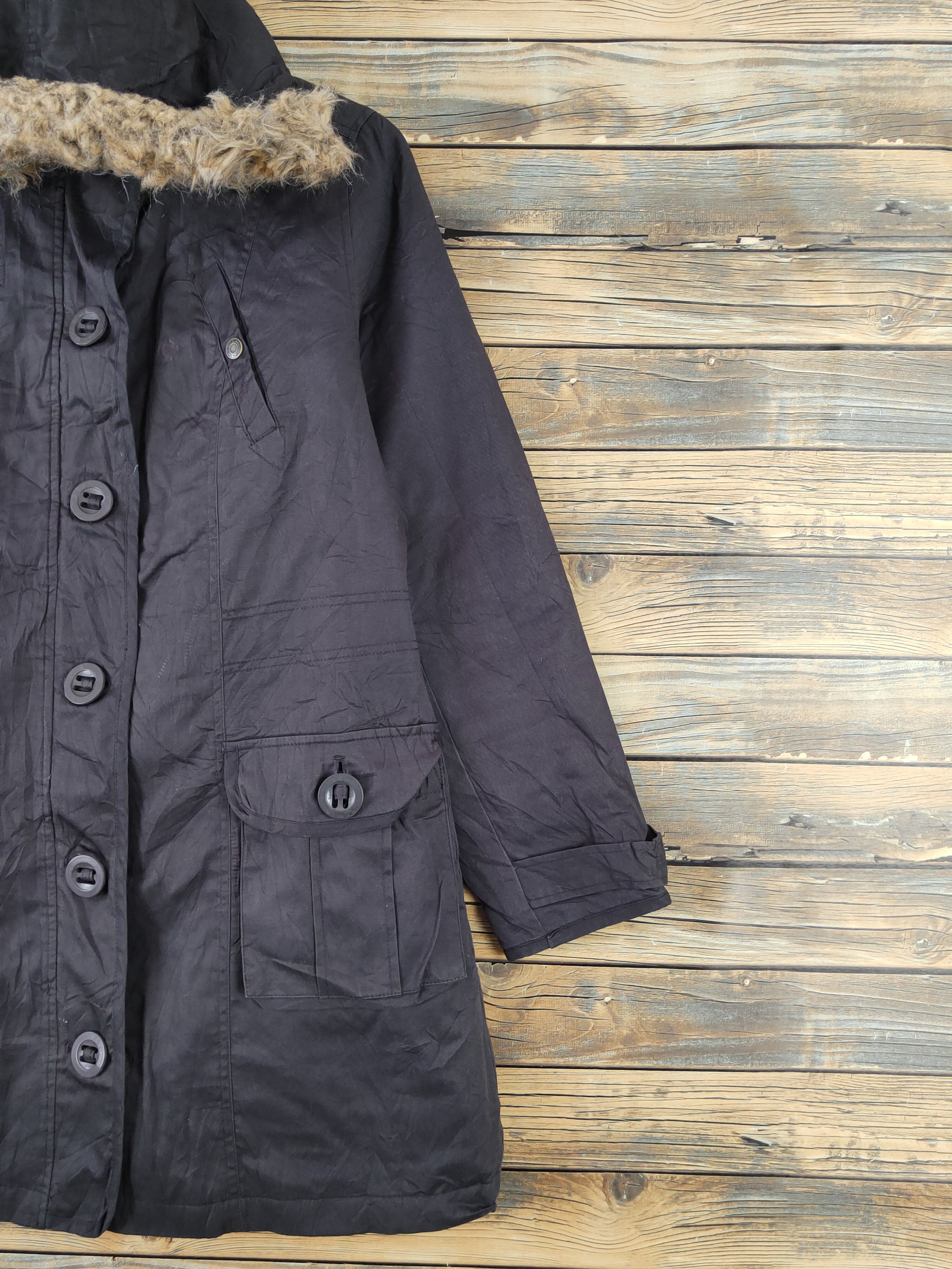 Japanese Brand × Vintage Retro Winter jacket by Avarice Navy Hoodie Coats Size L / US 10 / IT 46 - 5 Thumbnail