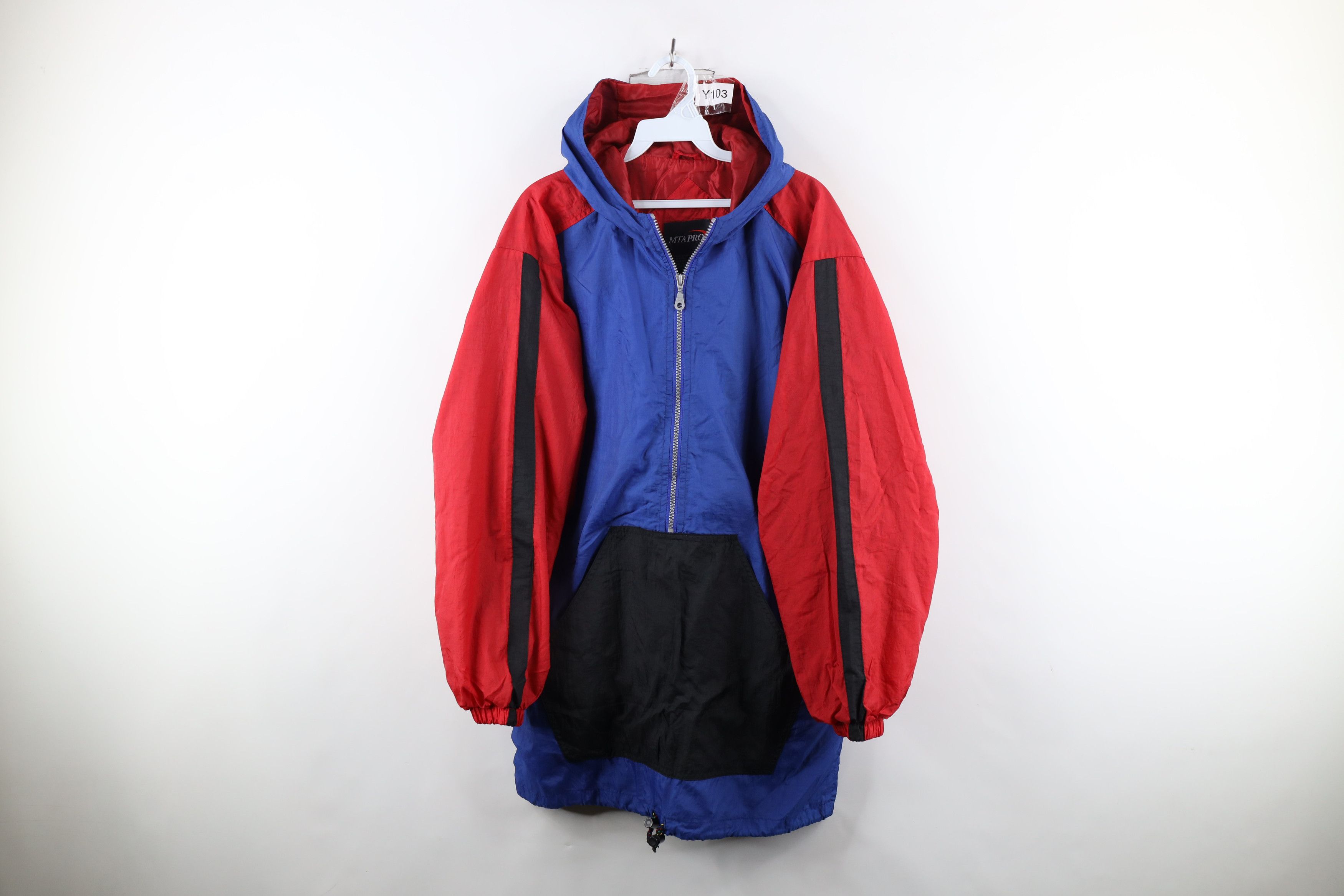 Vintage Vintage 90s Streetwear Half Zip Hooded Windbreaker Jacket Size US XL / EU 56 / 4 - 1 Thumbnail