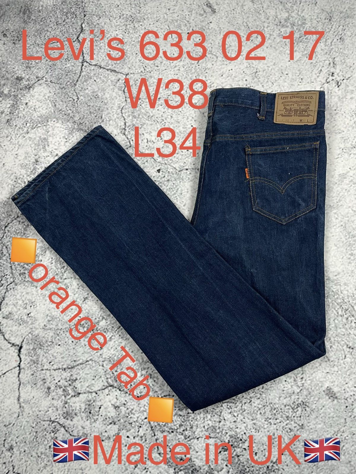 Levi's Vintage Clothing 70s Vintage Levis 633 02 17 W38L34 Made in Great Britain egv Size US 38 / EU 54 - 1 Thumbnail