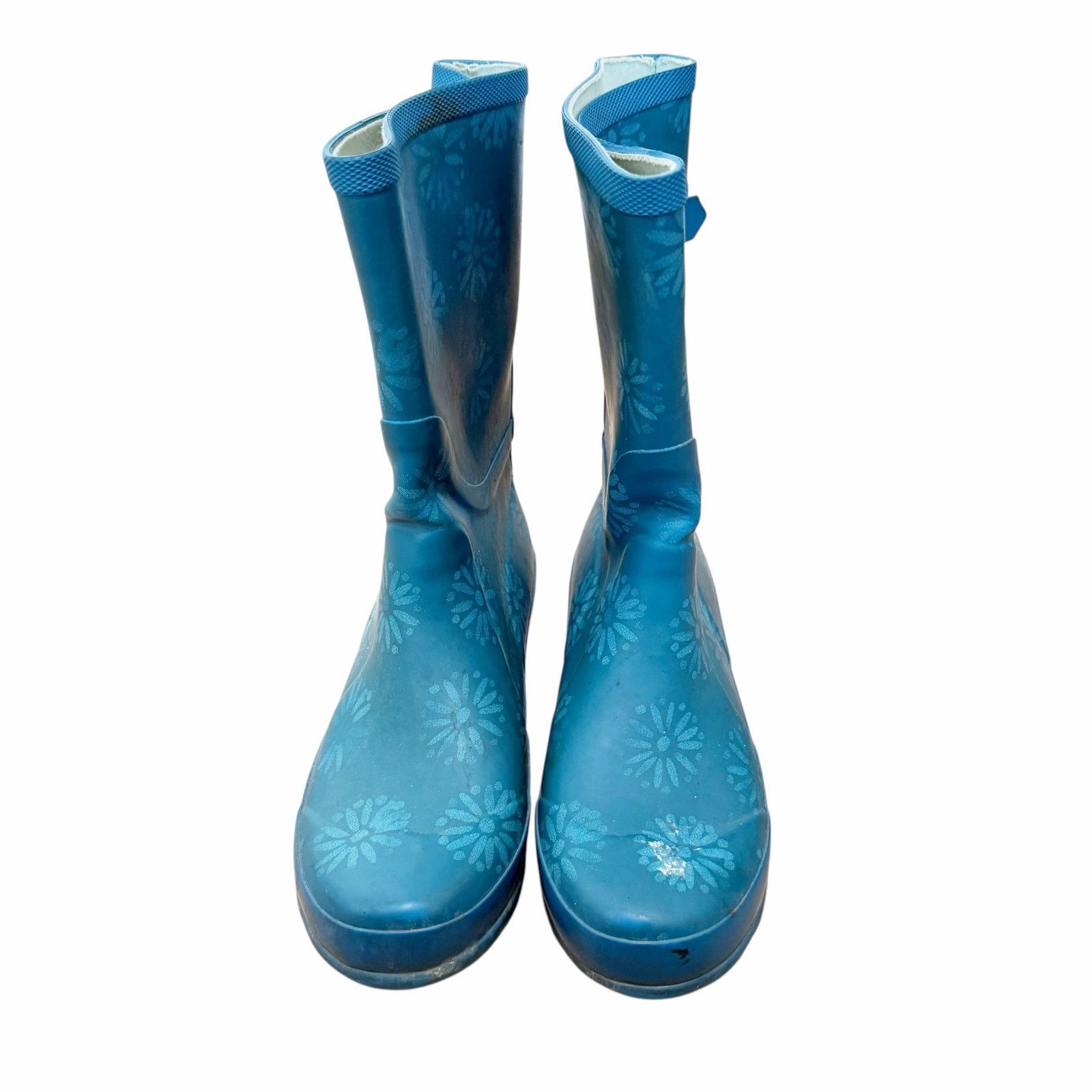 L.L. Bean LL Bean Blue Floral Wellie Rain Boots Sz 6 Size US 6 / IT 36 - 5 Thumbnail