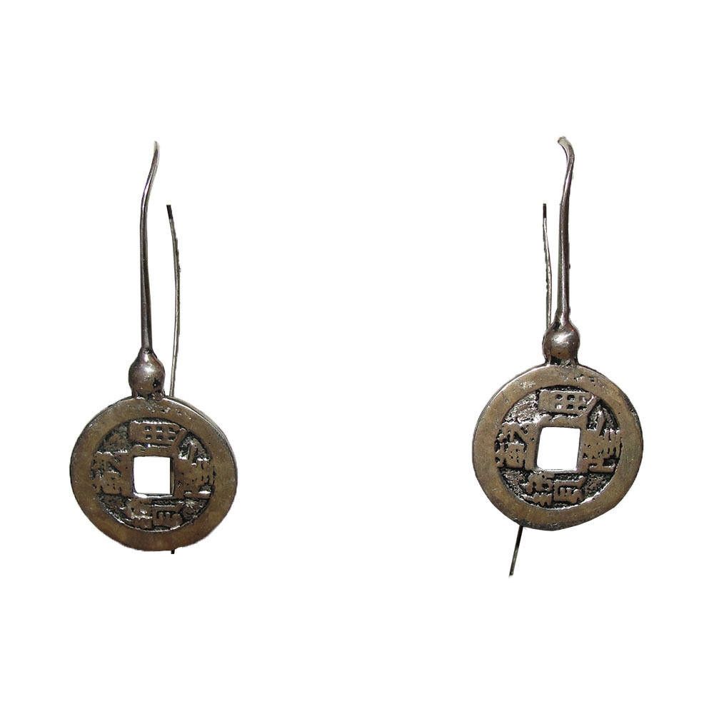 Handmade Chinese Inspired Sterling Silver Coin Earrings Alberto Juan Size ONE SIZE - 1 Thumbnail