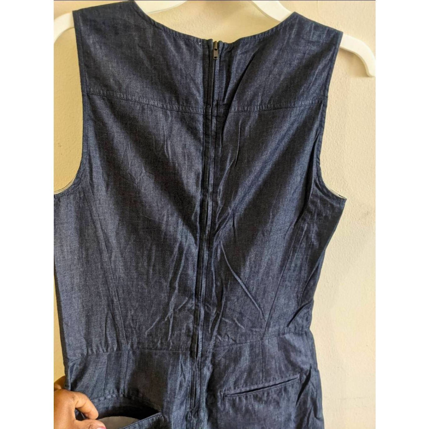 Theory Theory Women’s Denim Romper Size 4 Dark Blue Sleeveless Cott Size 27" / US 4 / IT 40 - 9 Thumbnail