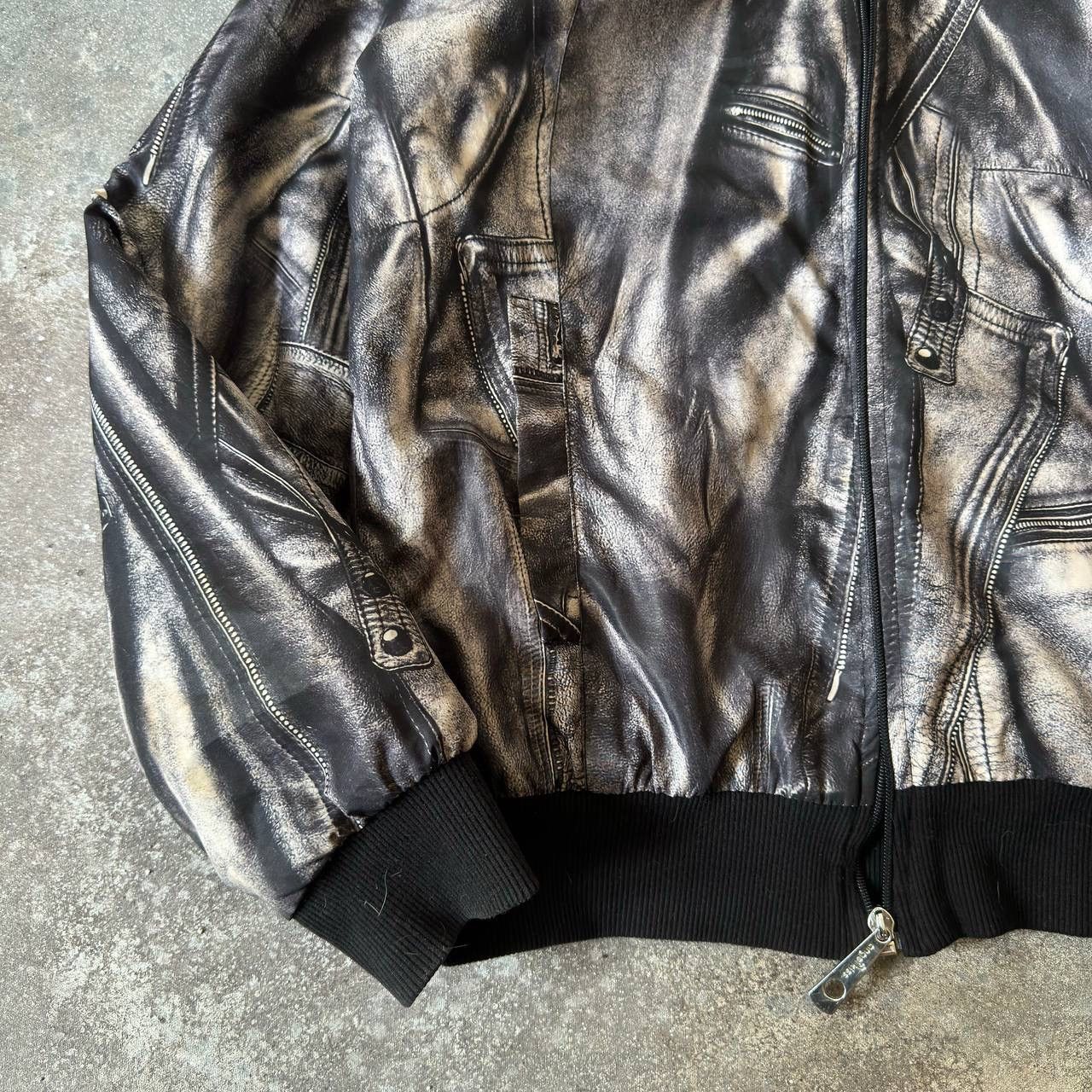 20471120 Avant Garde Zip Details Printed Jacket (rick owens vibe) Size US M / EU 48-50 / 2 - 5 Thumbnail